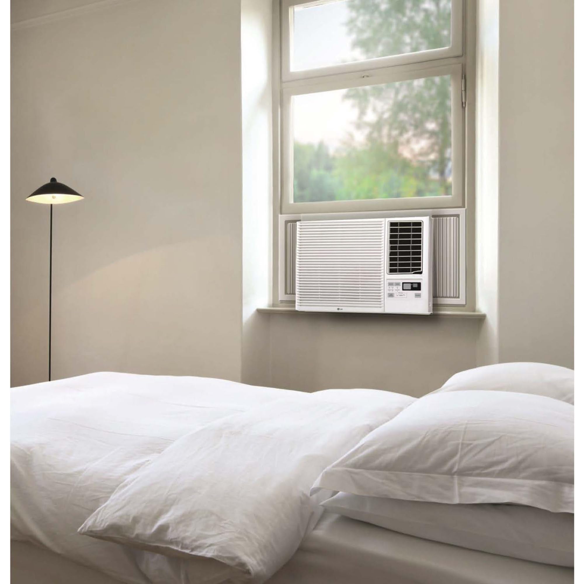 Lg 7,500 Btu Window Air Conditioner With Supplemental Heat, Cools 320 Sq.Ft. (16' X 20' Room Size), Electronic Controls With Rem