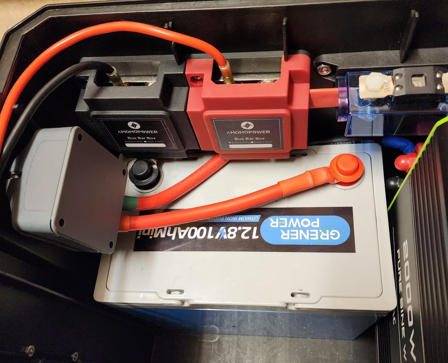 Gloaso Copper Bus Bar 12V 400A 8X 3/8'' Studs Terminals Heavy Duty Positive& Ground Power Distribution Blocks, Automotive Marine