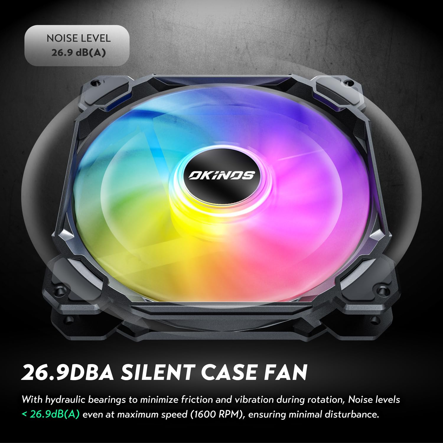 Okinos Rgb Fans 5 Pack, 4 Pin Pwm Pc Fans, 5V 3 Pin Addressable Rgb Fans, 120Mm Fan, Air Series (Included Argb Controller Hub &