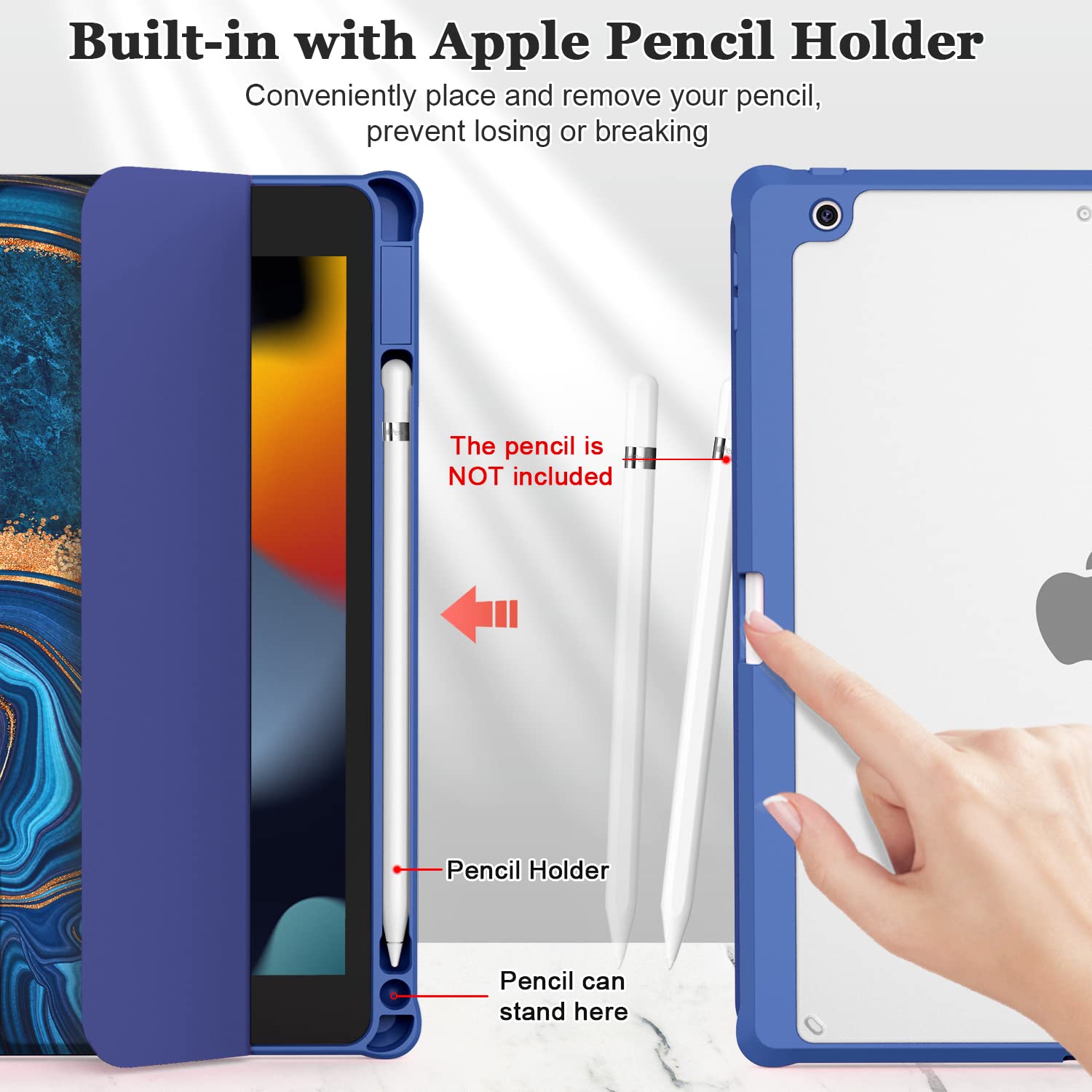 Okp For Ipad 9Th/8Th/7Th Generation Case (2021/2020/2019), Ipad 10.2 Inch Cases With Trifold Stand, Slim Ipad 9/8/7 Gen Cover Wi