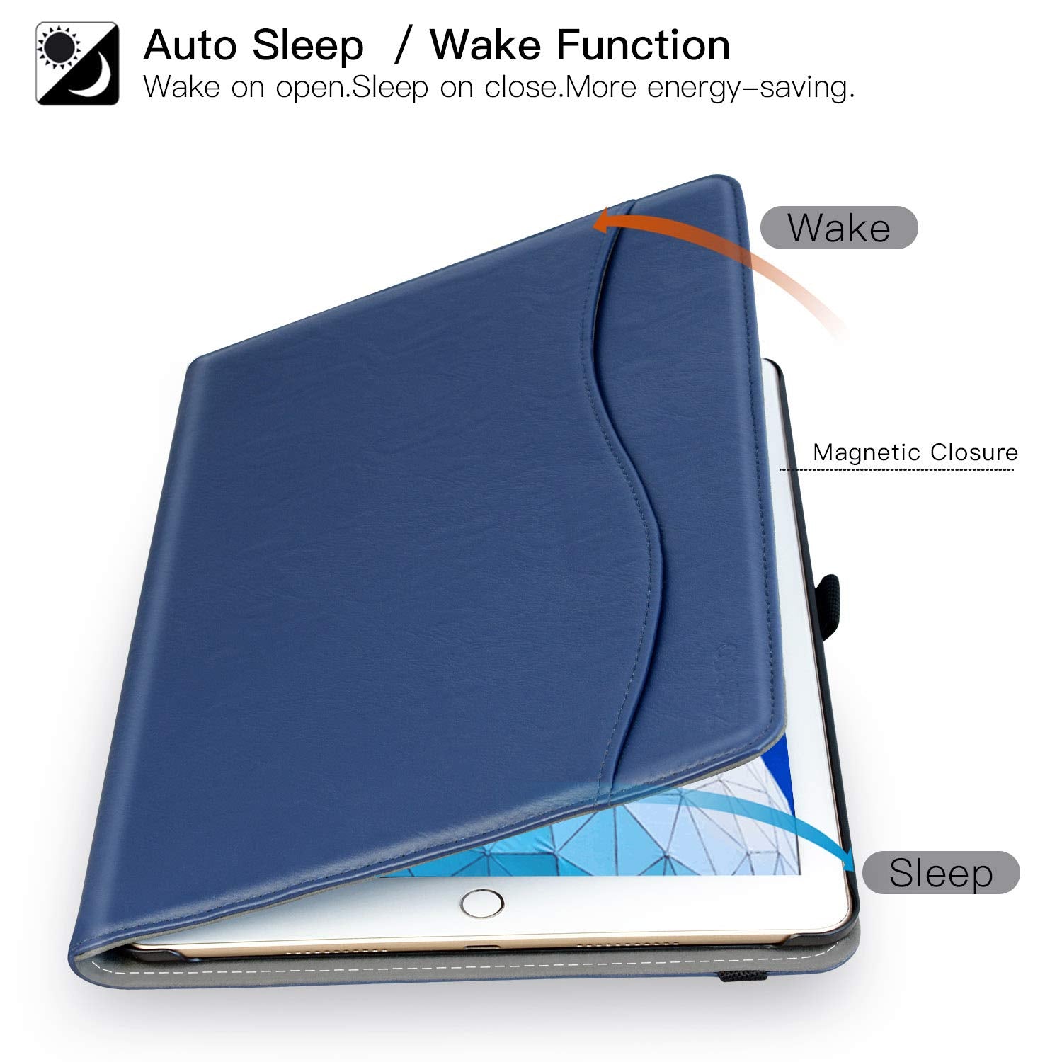 Ztotopcases For Ipad Air 3Rd Generation 2019/Ipad Pro 10.5 Inch 2017, Premium Pu Leather Business Folding Stand Folio Cover With