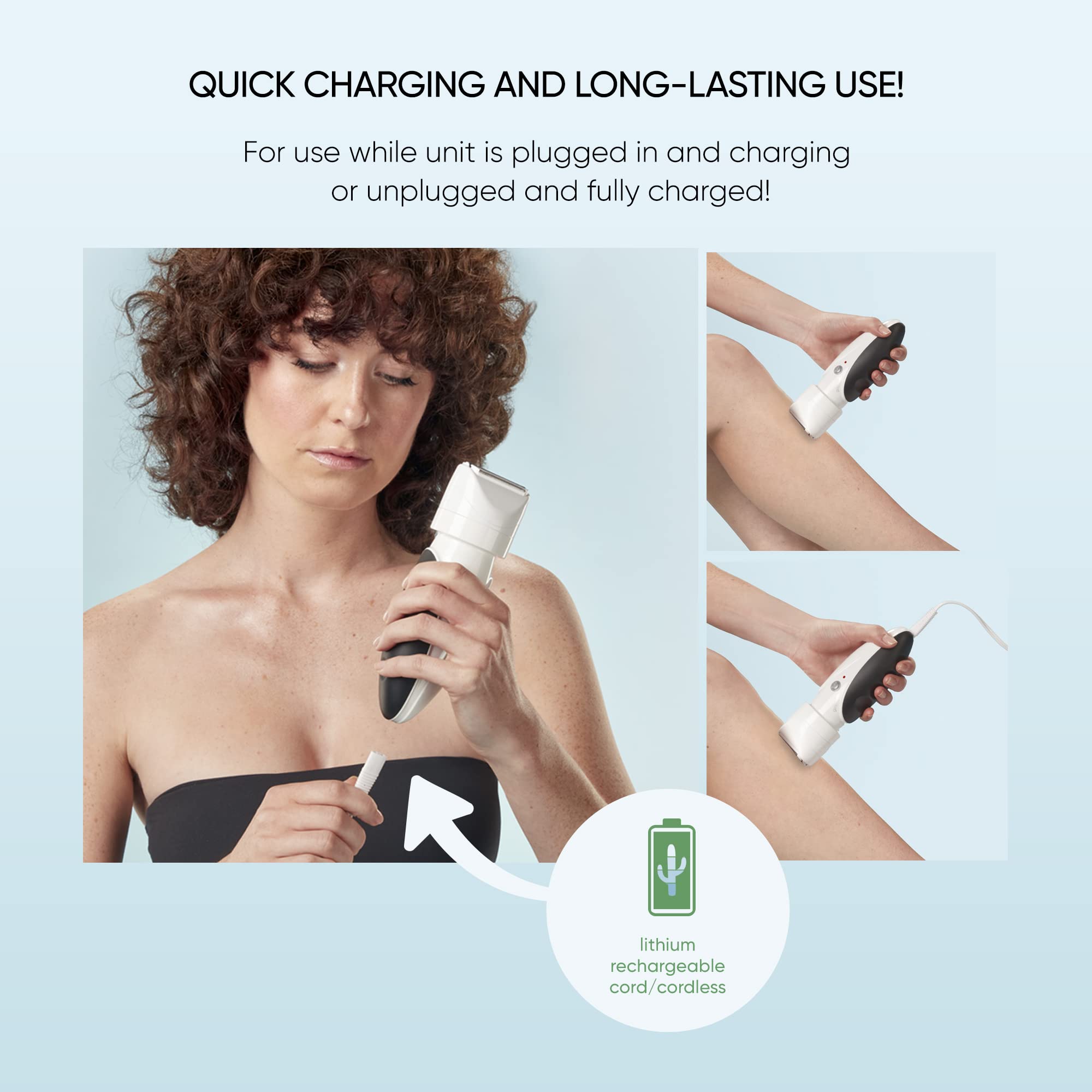 Conair Girlbomb Shaver For Women And Body Buffer, Wet/Dry, Lithium Ion Rechargeable