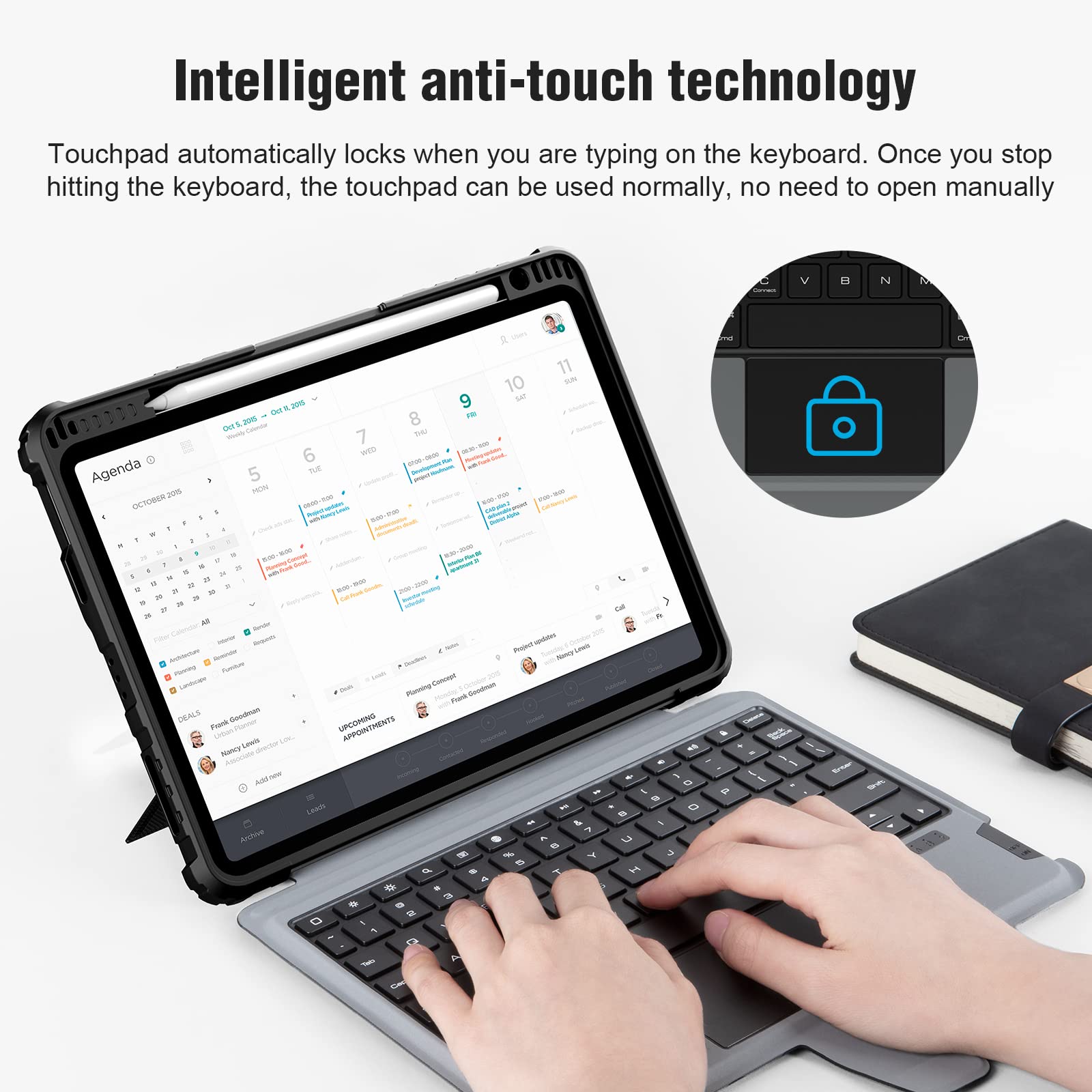 Nillkin Ipad Pro 12.9 Case With Keyboard, Keyboard Case For Ipad Air 13 2024 (M2) And Ipad Pro 6Th/3Rd/4Th/5Th Gen With Slide Co