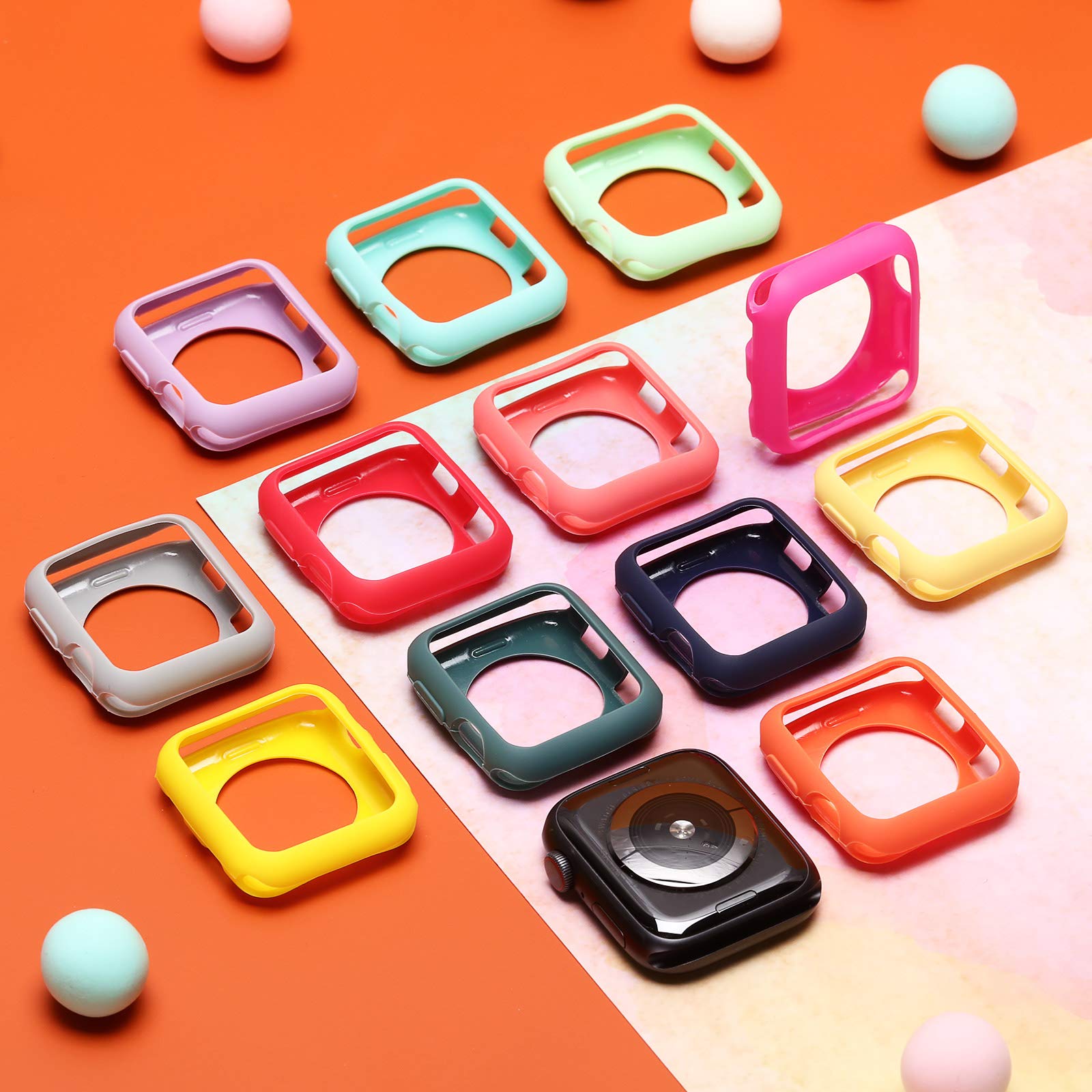 16 Pieces Soft Tpu Protective Watch Case Anti-Scratch Silicone Protector Soft Flexible Tpu Thin Lightweight Bumper Cover For Sma