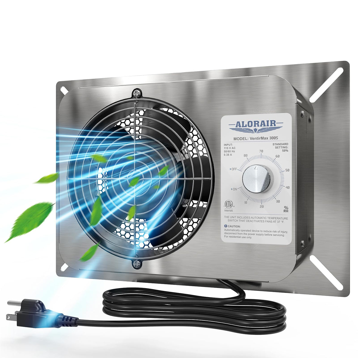 Alorair 300Cfm Crawlspace Ventilation Fan With Humidistat, Ip55 Rated Basement Stainless Steel Exhaust Fan, Built In Isolation N