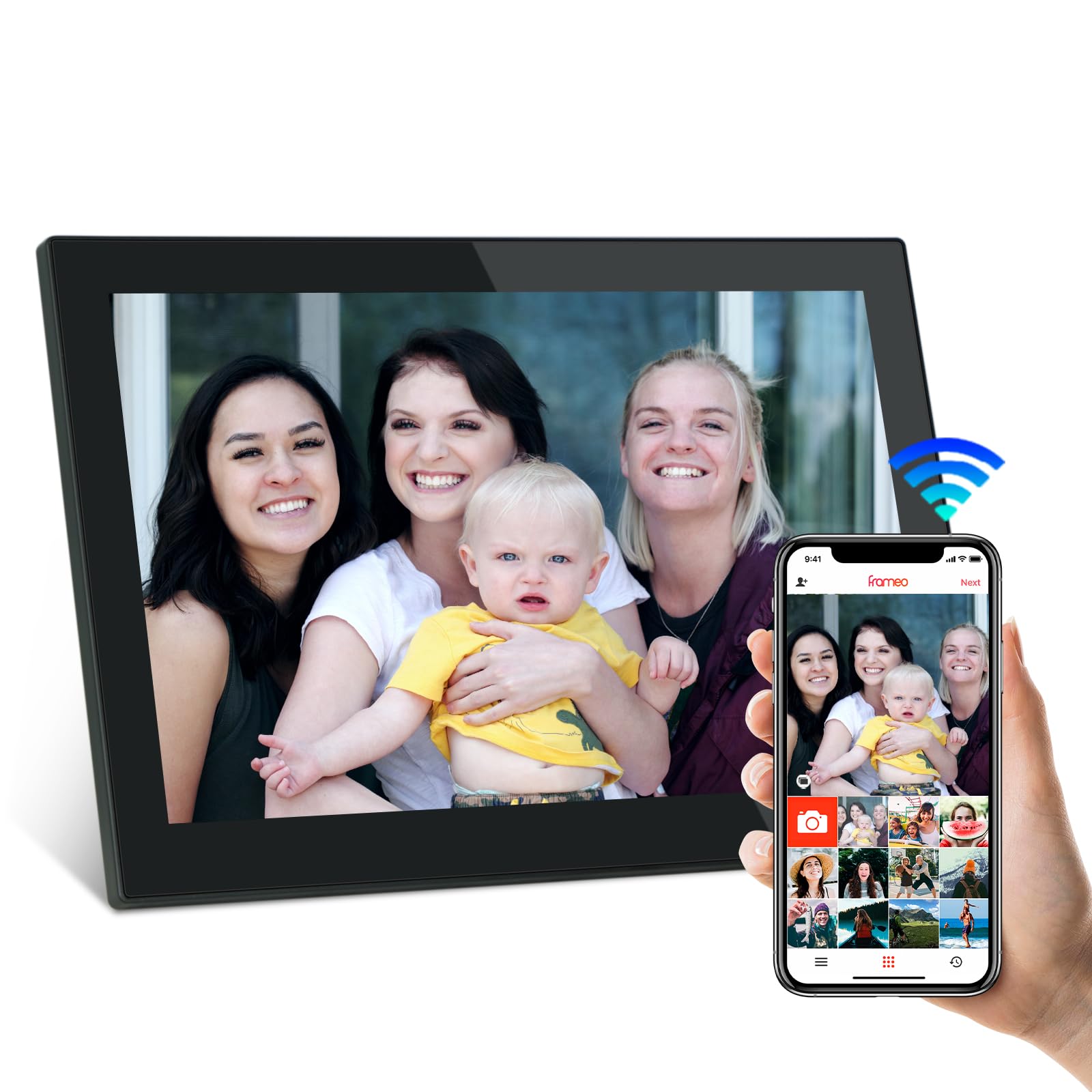 Kastiss 10.1 Inch Wifi Digital Picture Frame 1280X800 Hd Ips Touch Screen,Smart Photo Frame With 16Gb Storage,Auto Rotate, Insta