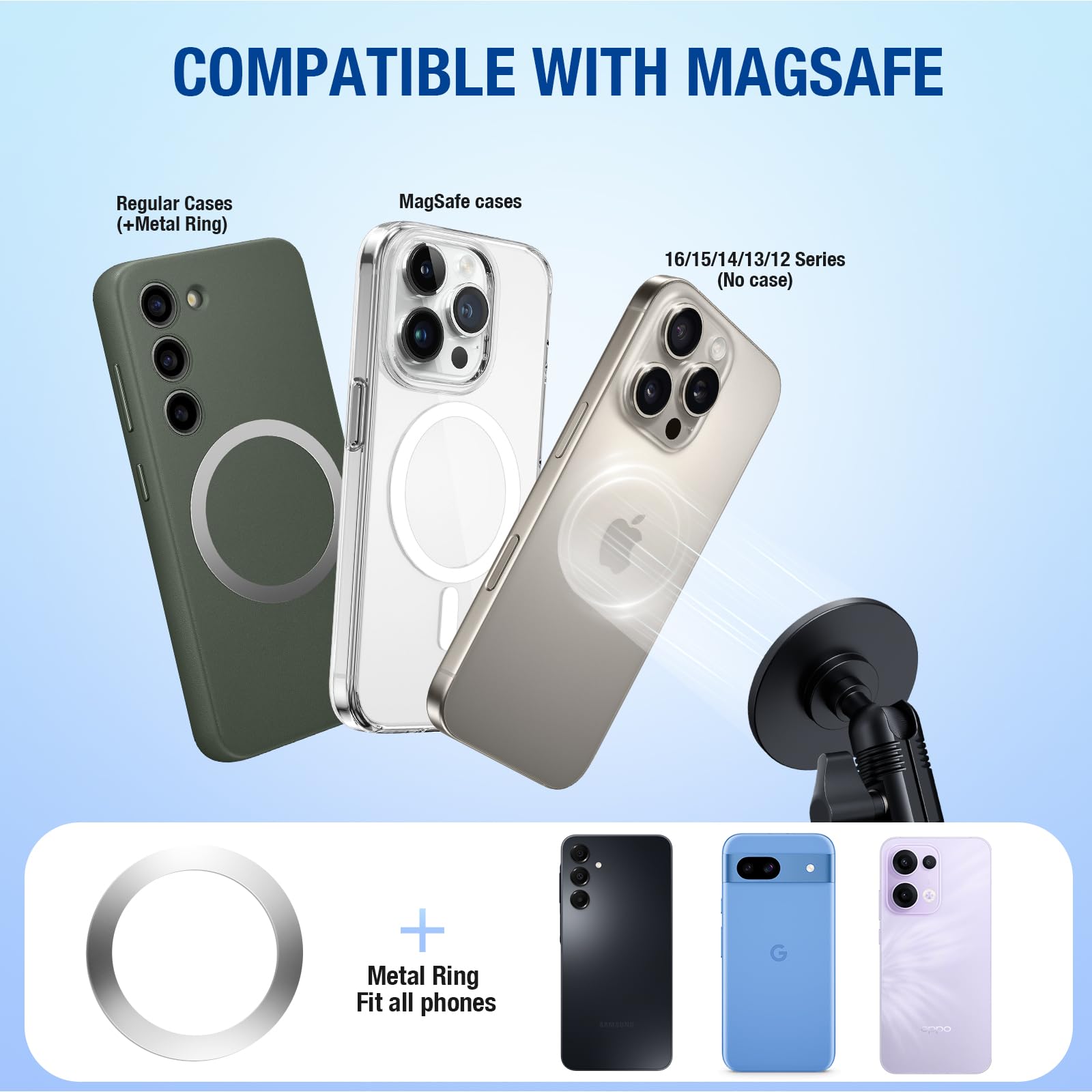 Surfcabin Cnc Vent Phone Holder, Magnetic Air Vent Phone Holder Cradles Mount Compatible With F150 2015-2020 & Super Duty F250 F