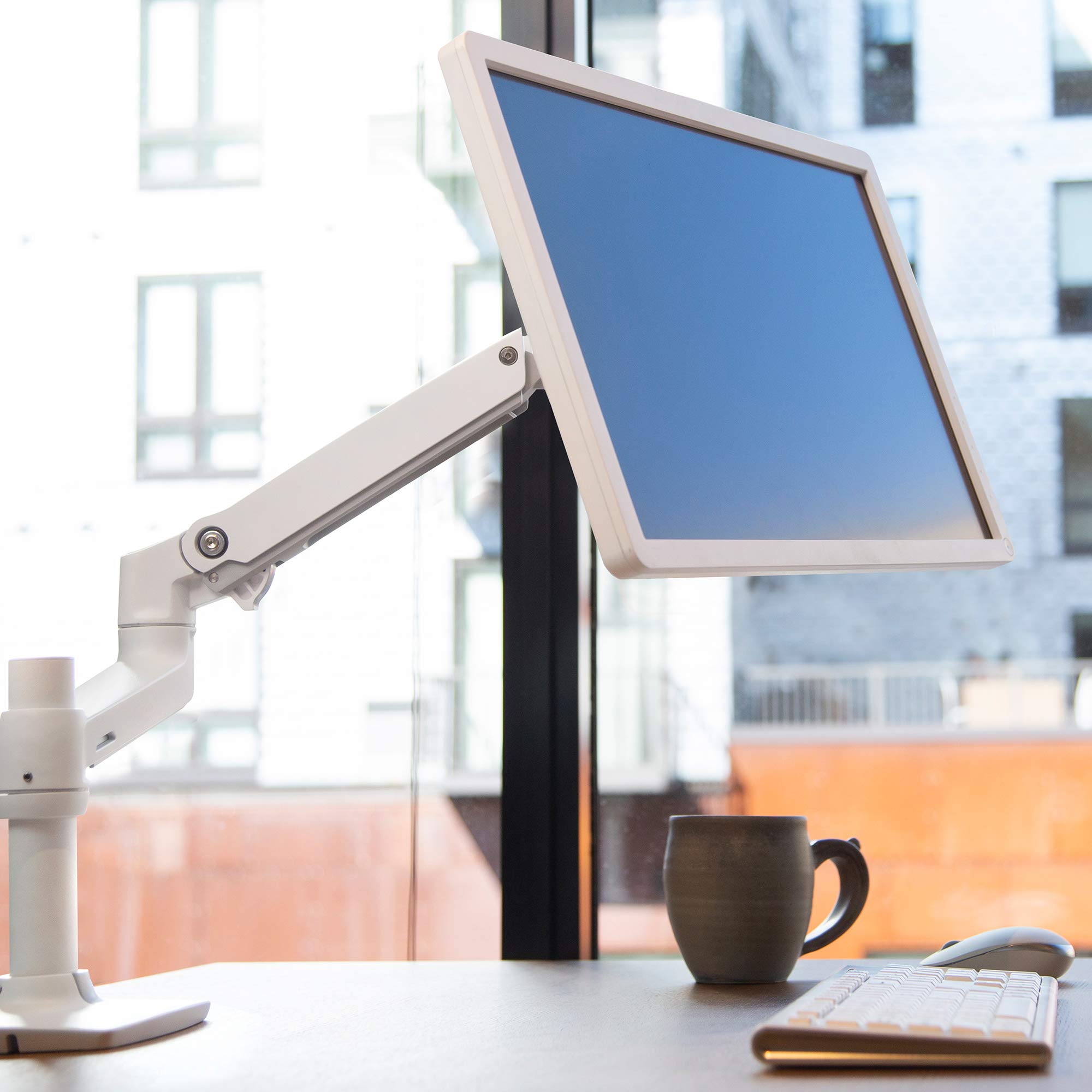 Ergotron � LX Premium Monitor Arm, Single Monitor Desk Mount � fits Flat Curved Ultrawide Computer Monitors up to 34 Inches, 7 to 25 lbs, VESA 75x75mm or 100x100mm � White