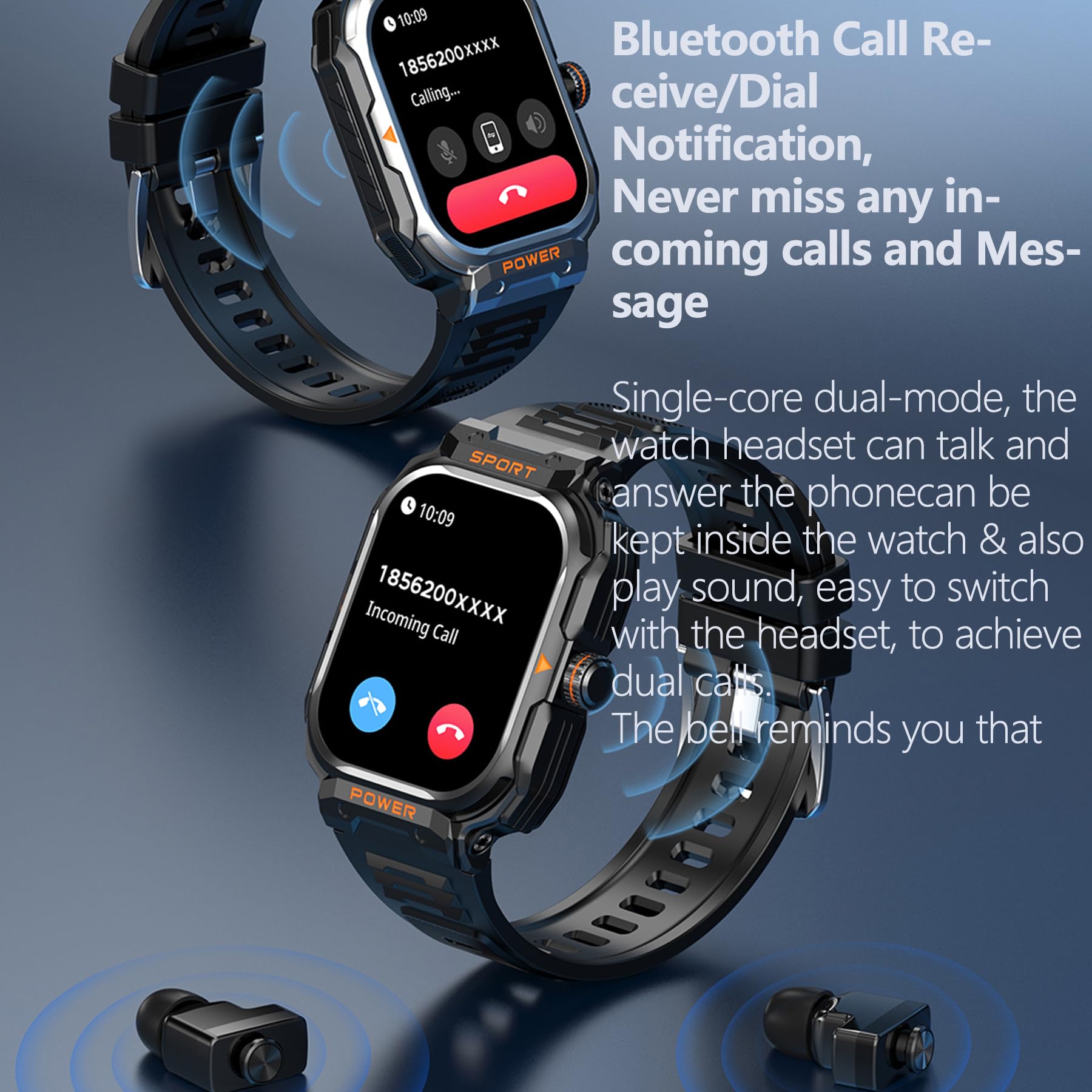 Uyrgt Smart Watch With Headphones,Ios And Android Phones,2 Inch Full Touch Screen,Fitness Tracker,Answer/Make Call,Voice Recordi