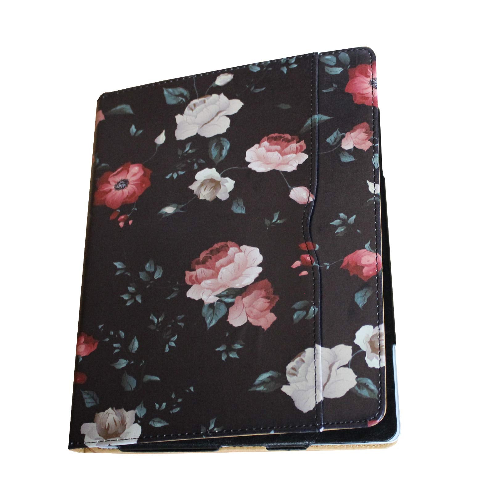 For Ipad 9.7 6Th/5Th Generation 2018/2017, Ipad Air/Air 2 Case, Jytrend Multi Angle Viewing Stand Folio Smart Cover With Pocket For A1893 A1954 A1822 A1823 A1474 A1475 A1476 A1566 A1567 (Flower/Black)
