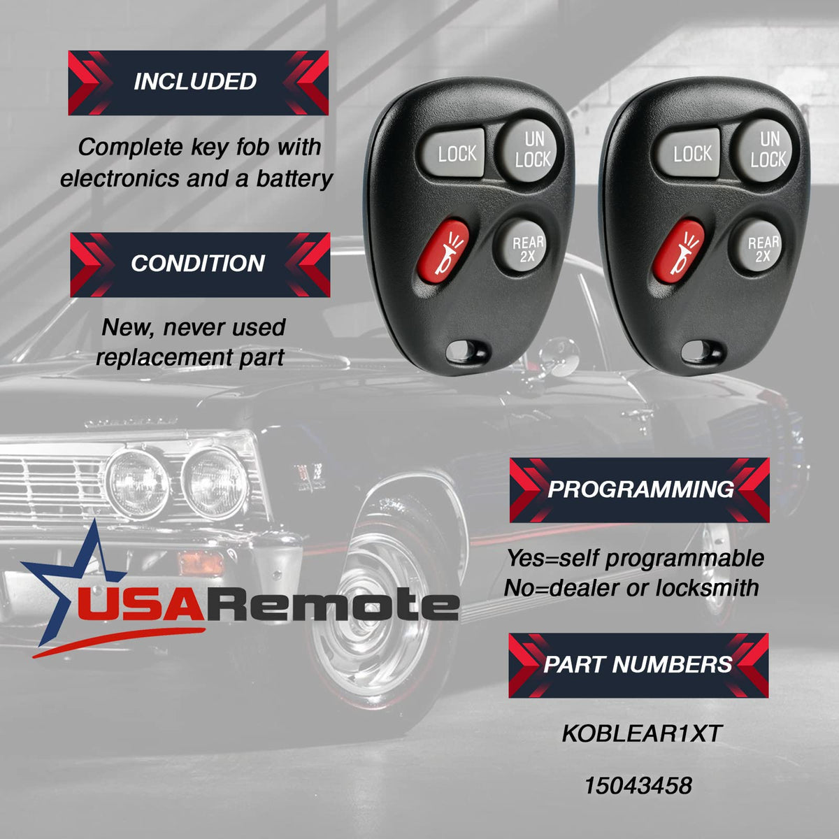 Key Fob Keyless Entry Remote fits Chevy Astro, Blazer and GMC Jimmy ...