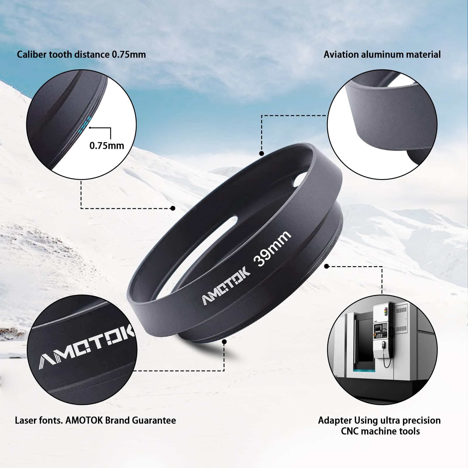 39Mm Camera Lens Hood Compatiable All Brands  Lenses With 39Mm Filter Thread,Made Of Cnc.Aluminium Hollow Lens Hood