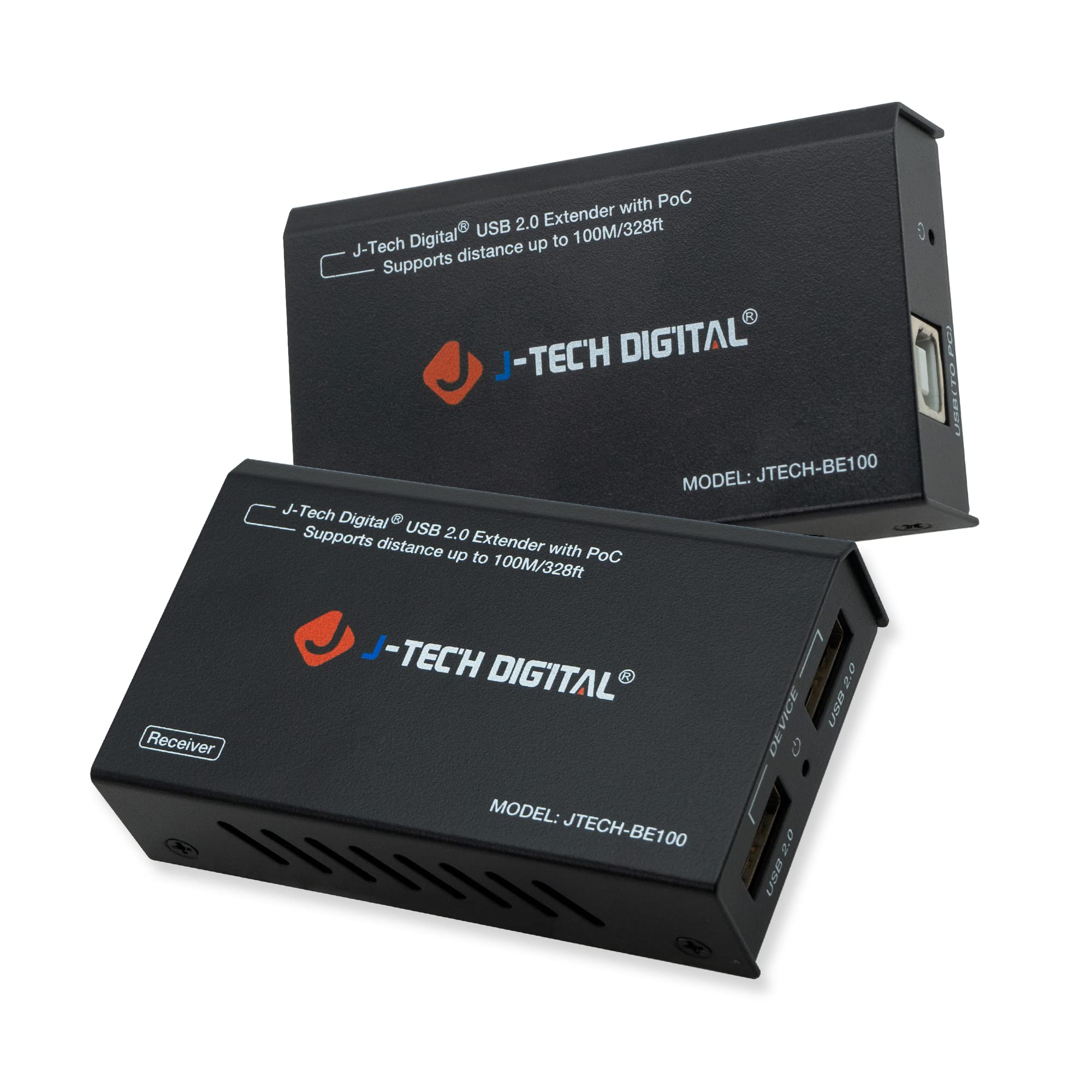 J Tech Digital Usb Over Ethernet Extender Usb Balun Over Cat5E Cat6 99M/328Ft Poc, Play And Plug, No Driver Needed, Usb2.0 For G