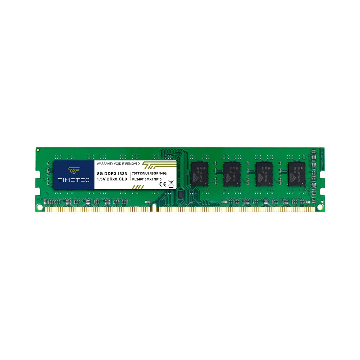 Timetec 8Gb Ddr3 1333Mhz Pc3 10600 Non Ecc Unbuffered 1.5V Cl9 2Rx8 Dual Rank 240 Pin Udimm Desktop Memory Ram Module Upgrade (8