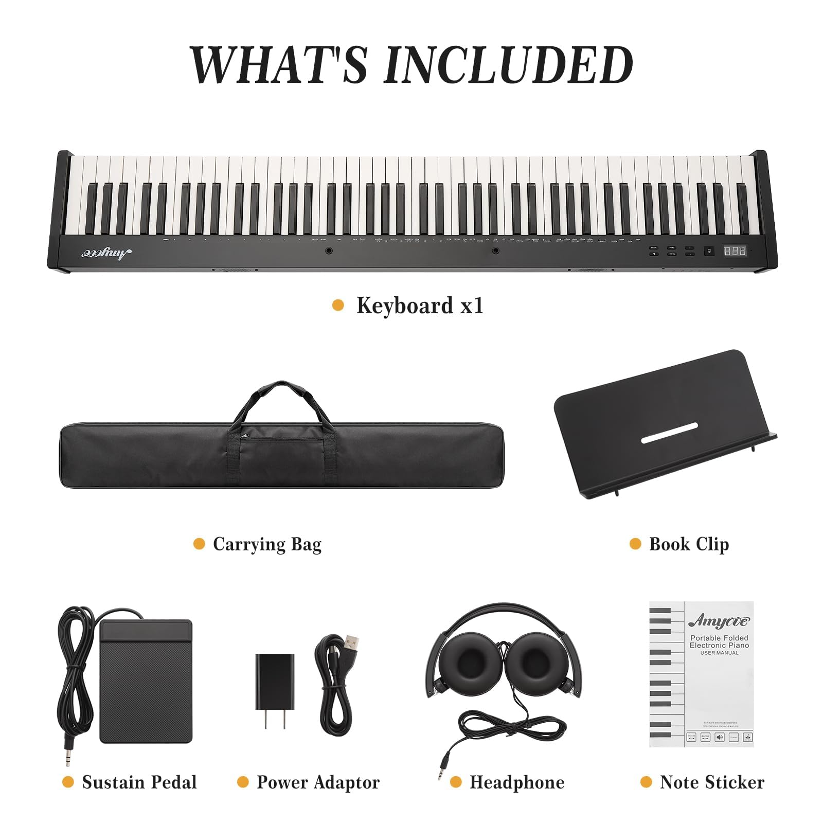 88 Key Keyboard Piano,Piano Keyboard,Weighted Full-Size Electric Keyboard Piano For Beginners,Portable Electric Piano With Stand