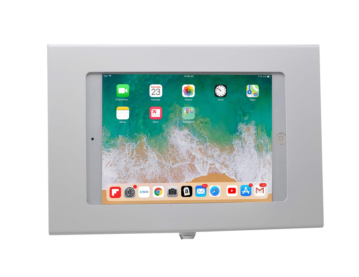 Tabcare Locking Security Metal Case For Ipad Mini Used As Kiosk, Pos, Store, Show Display (White, Ipad Mini 4/5)