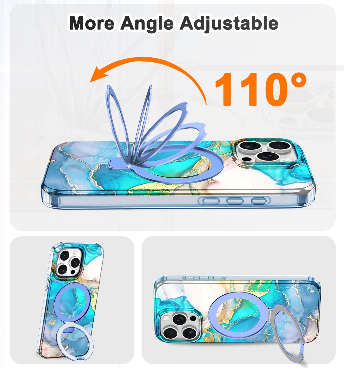 Lamcase For Iphone 16 Pro Case With Magnetic Invisible Ring Stand [Compatible With Magsafe], Full Body Rugged Slim Women Men Gir