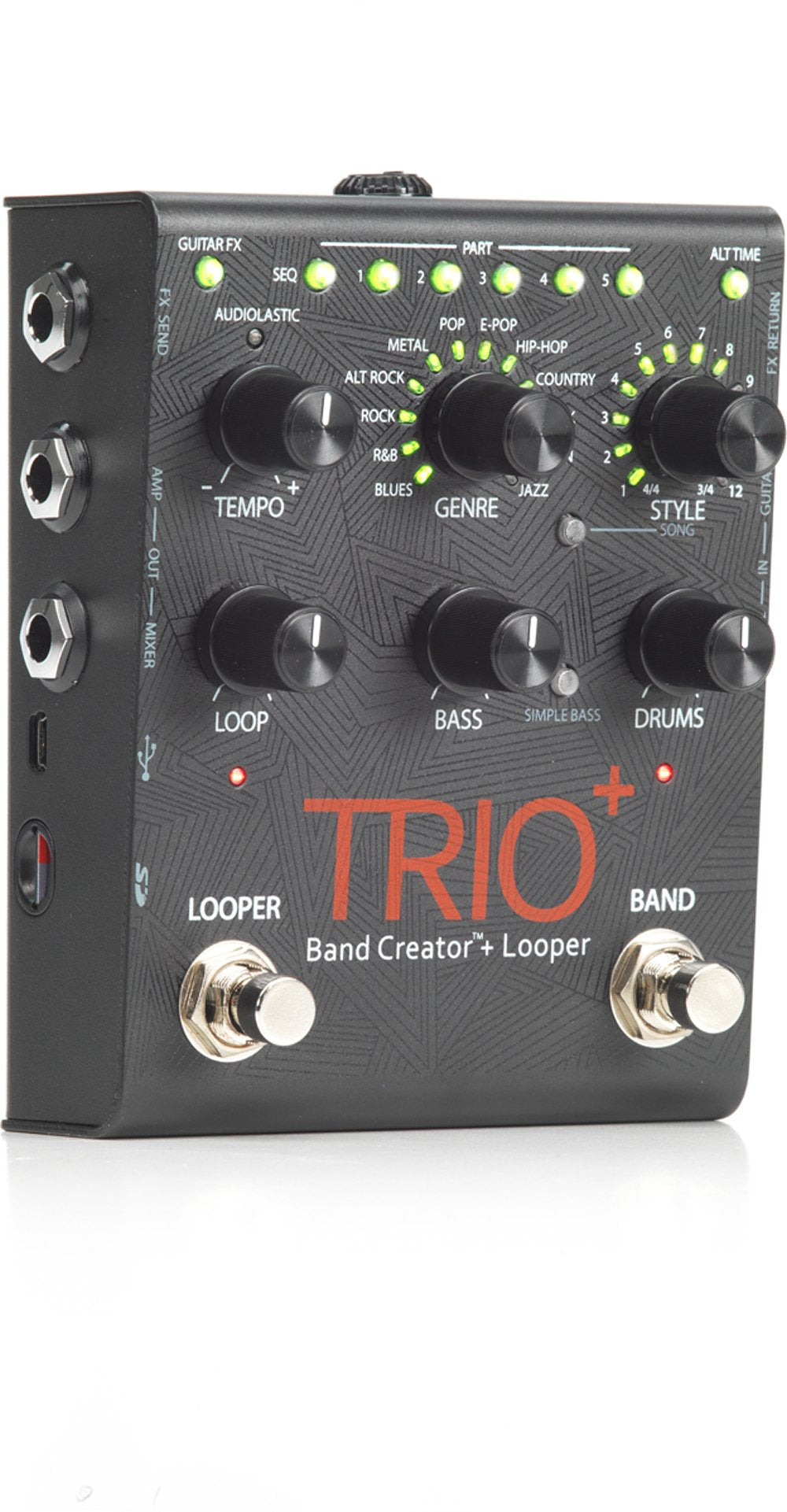 Digitech Trio+ Band Creator + Looper W/ Fs3X Footswitch, 4 Cables, And Power Supply