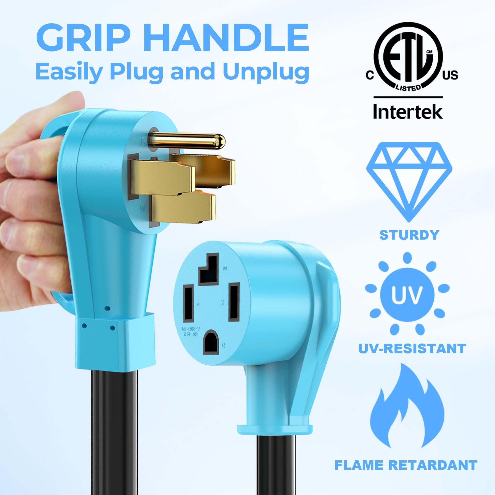 Circlecord Nema 14 50P To 14 30R Ev Charger Adapter Cord Compatible With Ev And Dryer Use, For Level 2 Ev Charging, 180 Degree B