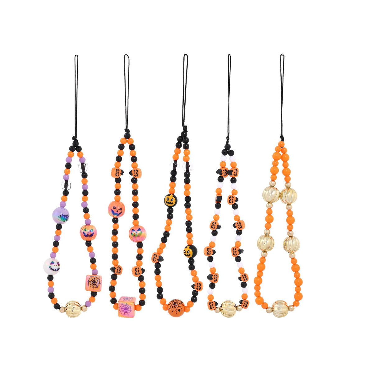 Taouzi 5Pcs Halloween Phone Strap Halloween Party Supplies Halloween Gifts For Women Fashion Halloween Ghost Pumpkin Skeleton Ph