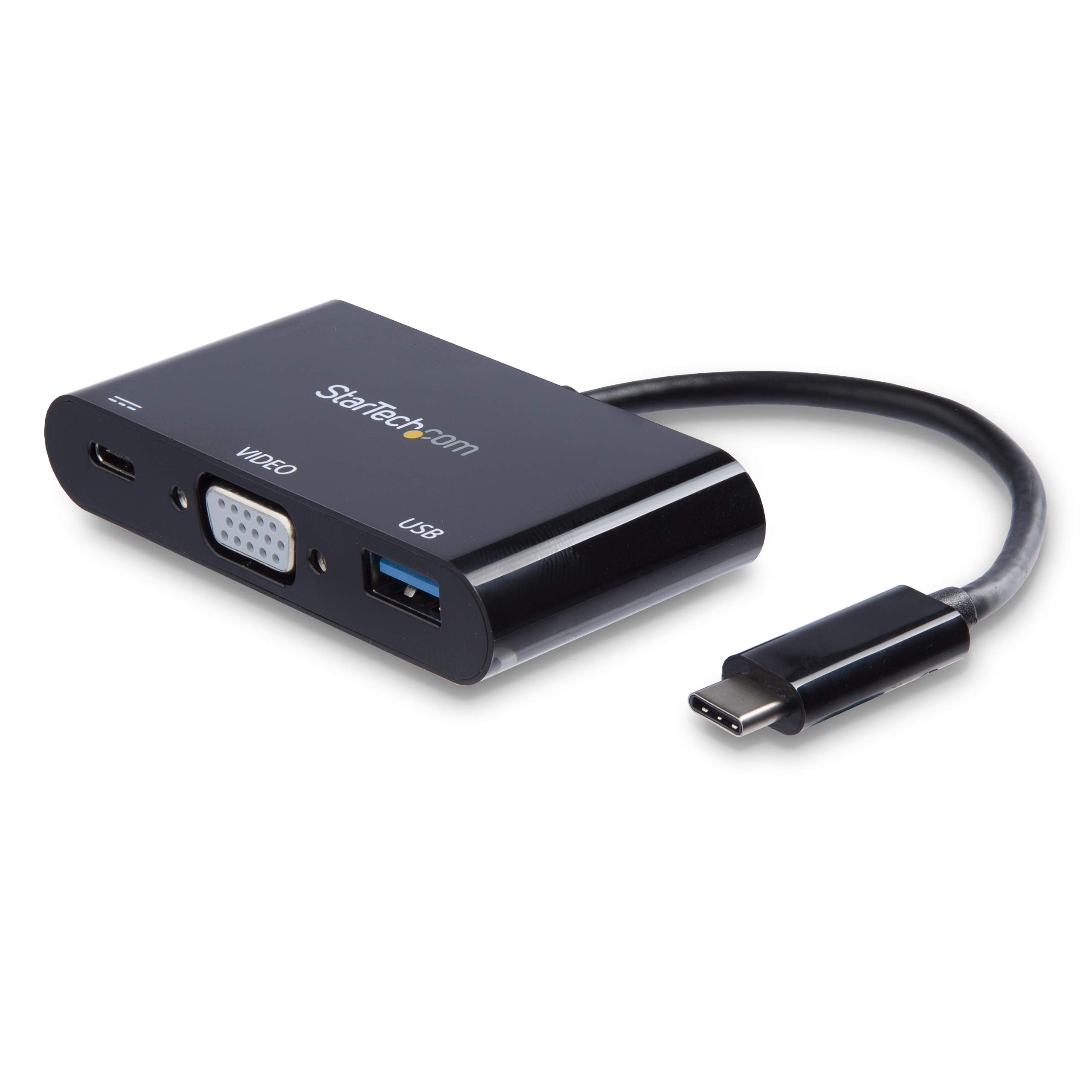 StarTech.com USB-C VGA Multiport Adapter - USB-A Port - with Power Delivery (USB PD) - USB C Adapter Converter - USB C Dongle (C