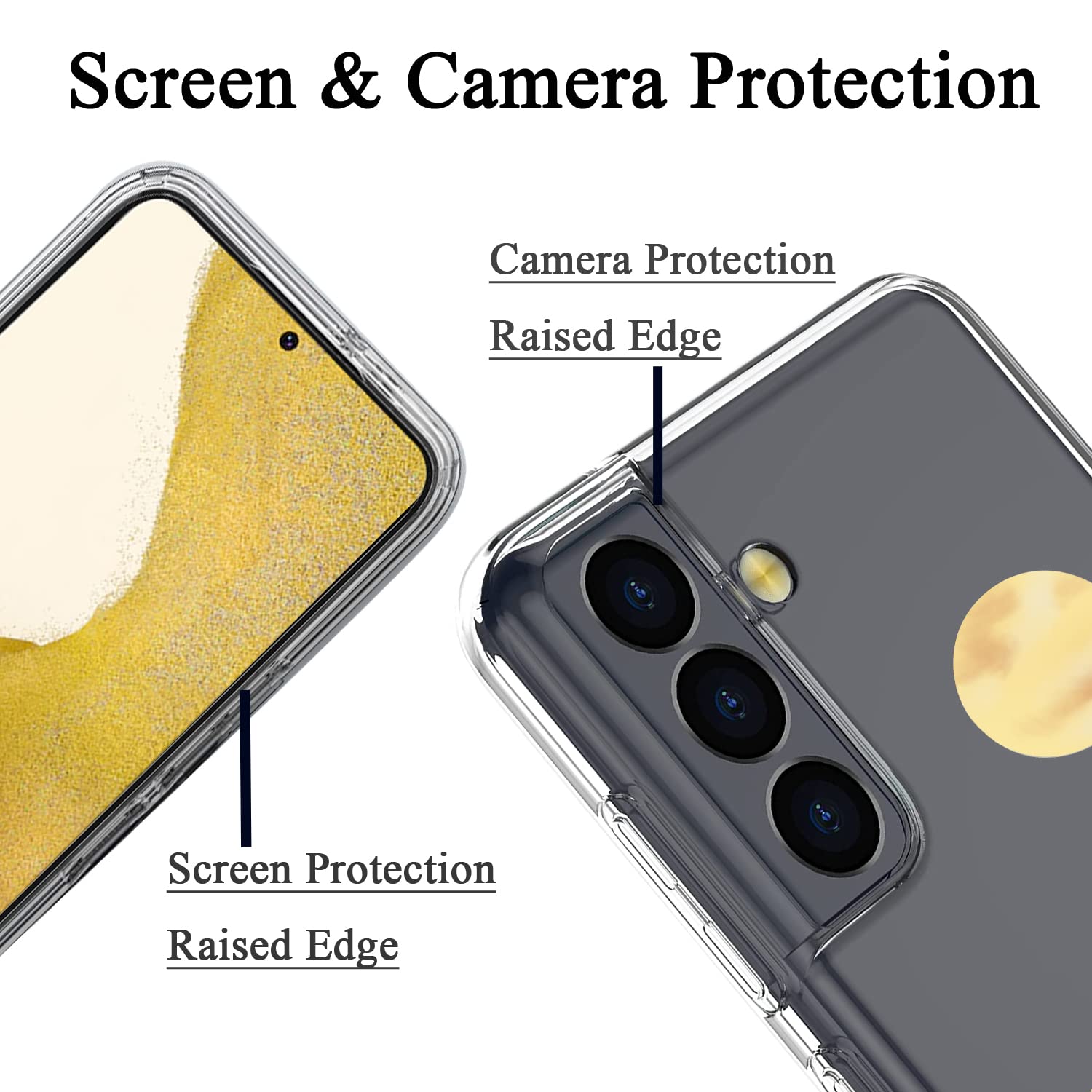 Unov Phone Case Compatible Samsung Galaxy S22 5G Shock Absorption Embossed Pattern TPU Sierra Mountains 6.1 inch