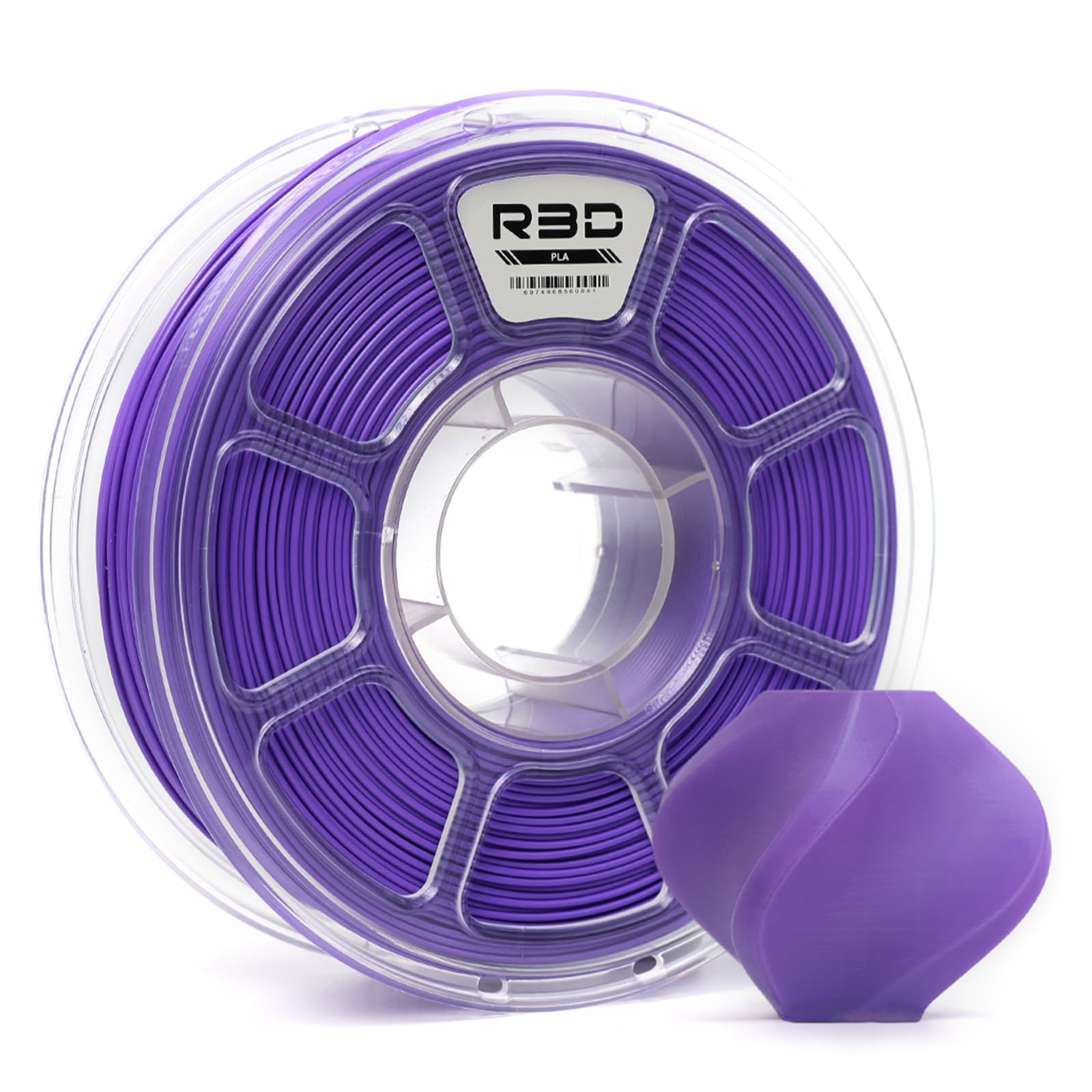 R3D PLA Filament 1.75mm, 0-370 mm/s High Speed PLA Printing, Dimensional Accuracy +/- 0.02mm, 1KG (2.2lbs) Clear Plastic Spool 3