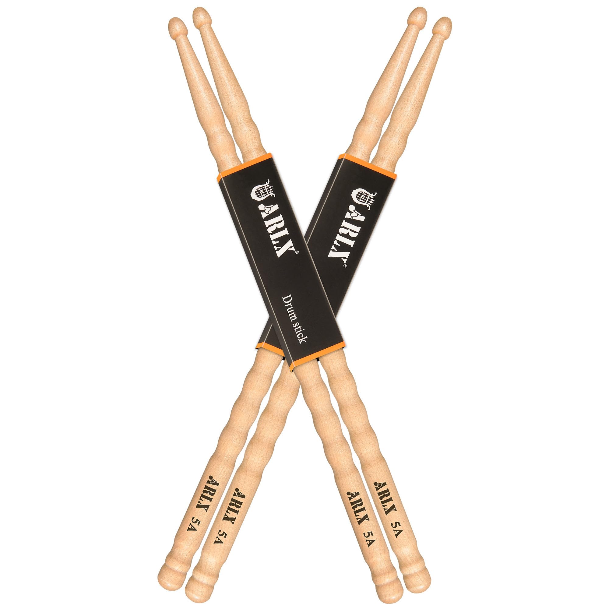 Arlx Drum Sticks 5A Maple Wood Drumsticks Non Slip Wave Design For Drums (2 Pair Wave 5A Drum Sticks)