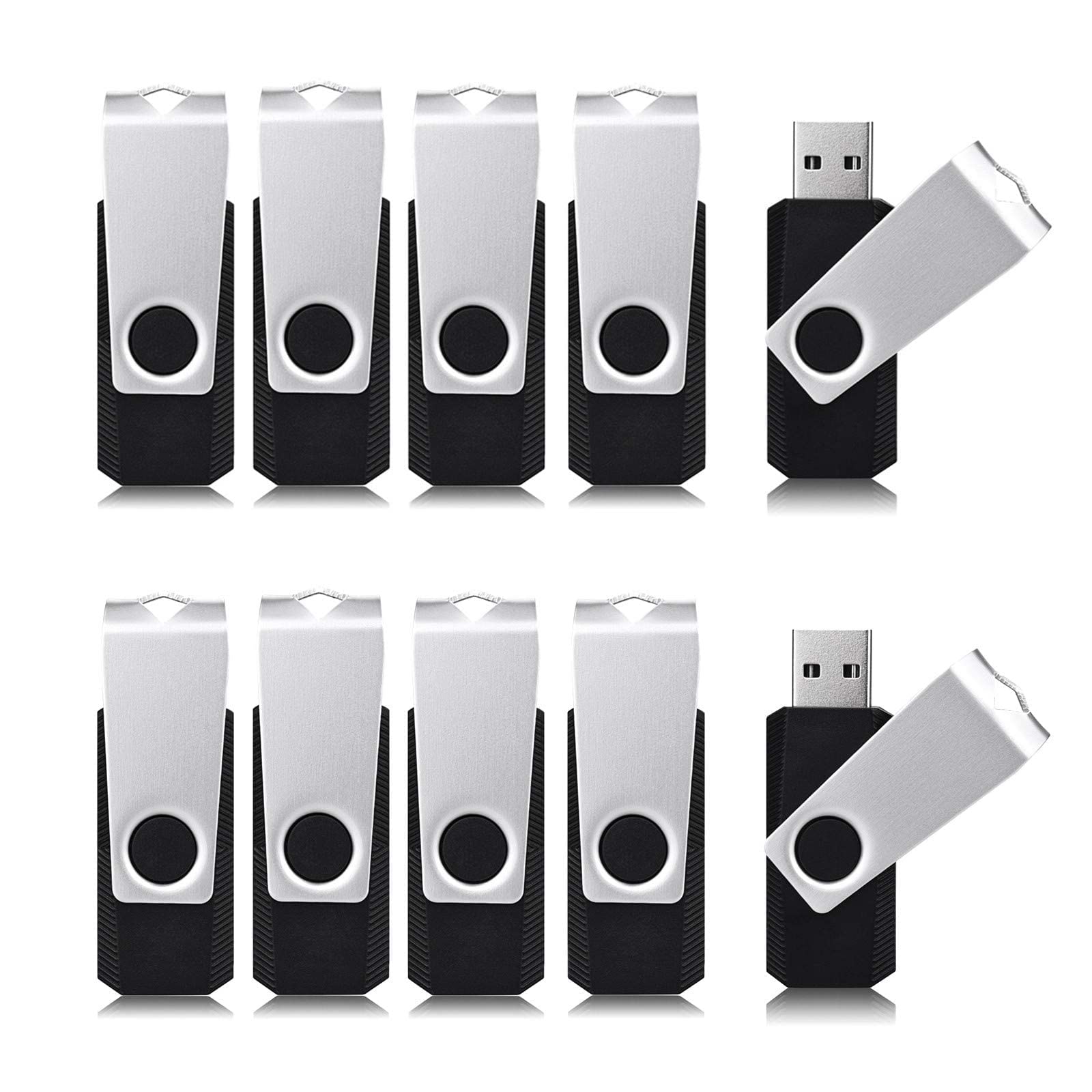 Aiibe 64Gb Flash Drive 50 Pack Usb Flash Drive 64Gb Usb Drive Bulk Thumb Drives Usb 2.0 Memory Stick Zip Drive Usb 64Gb Multipack, Black