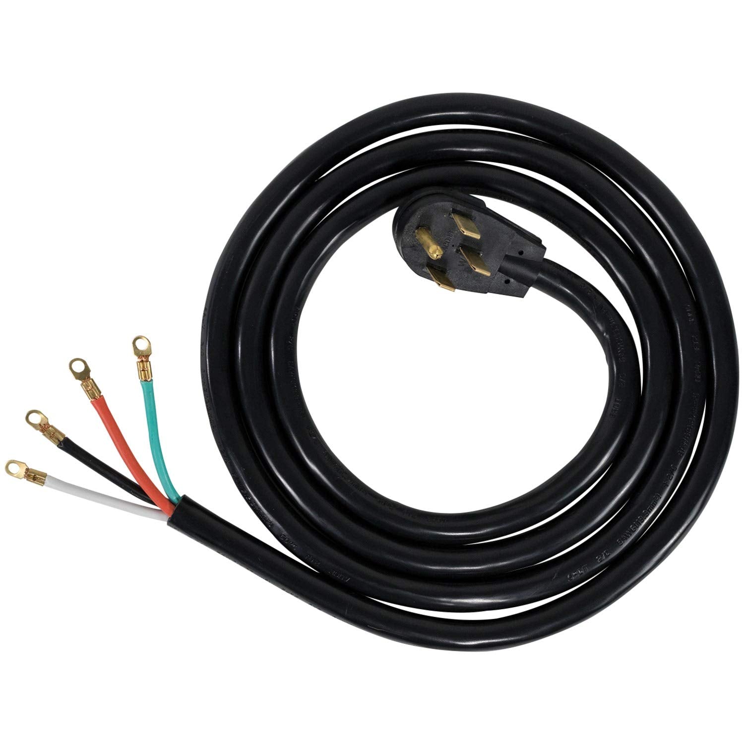 Certified Appliance Accessories 50-Amp 4 Prong Range Power Cord, 10 Ft Copper Wire, Black, Model 90-2088