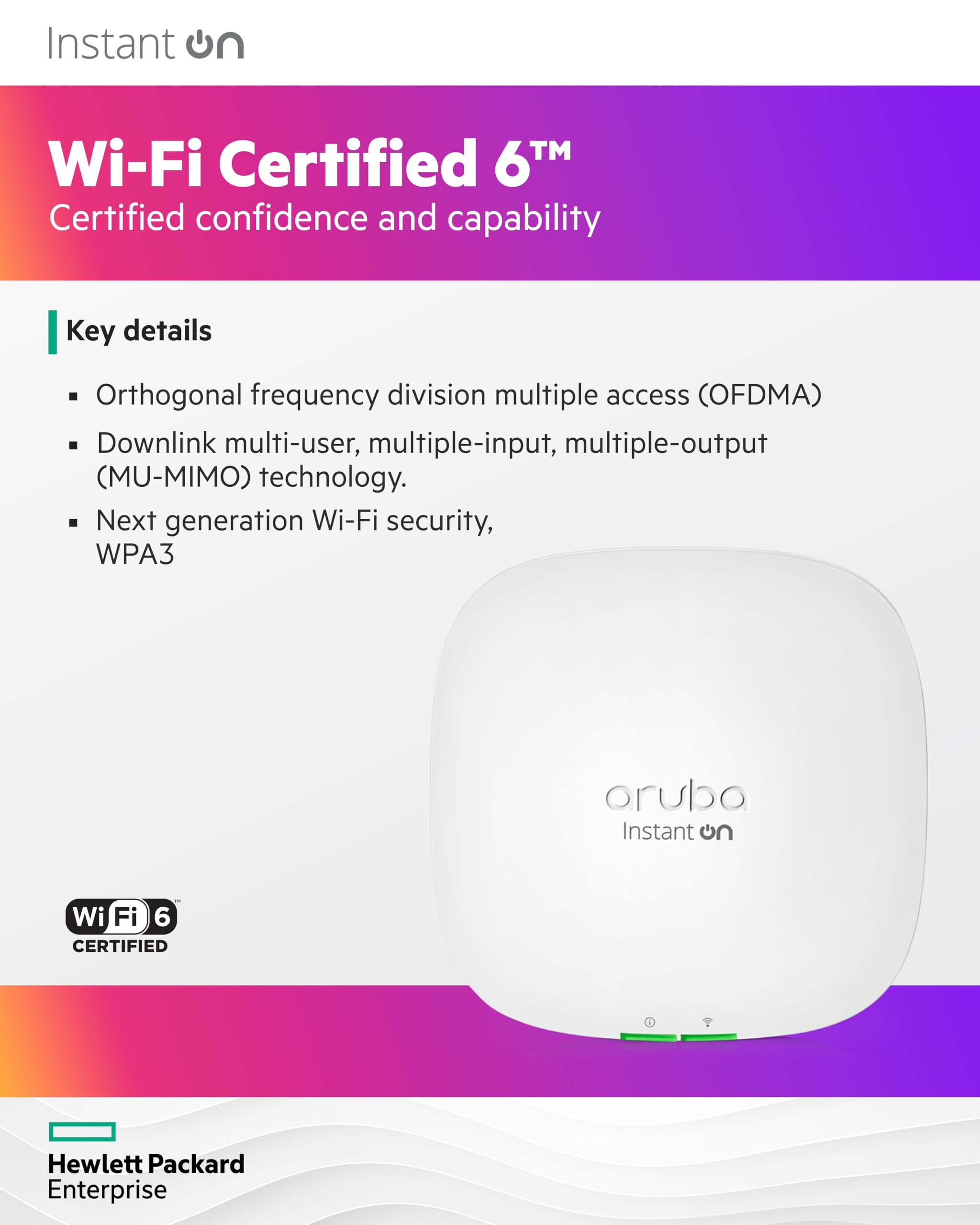 Hpe Networking Instant On Access Point Ap22 2X2 Wifi 6 Indoor Wireless Access Point (5 Pack) | Long Range, Secure, Smart Mesh Support | Power Source Not Included | Us Model (R4W01A 5Pack)