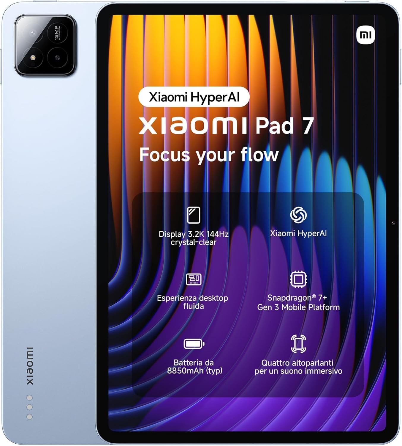 XIAOMI Pad 7 Ai WiFi Version Global (No Calls or Text) 11.2 inches 3.2K 144Hz 8850mAh Bluetooth 5.4 Four Speakers 13 Mp Model 24