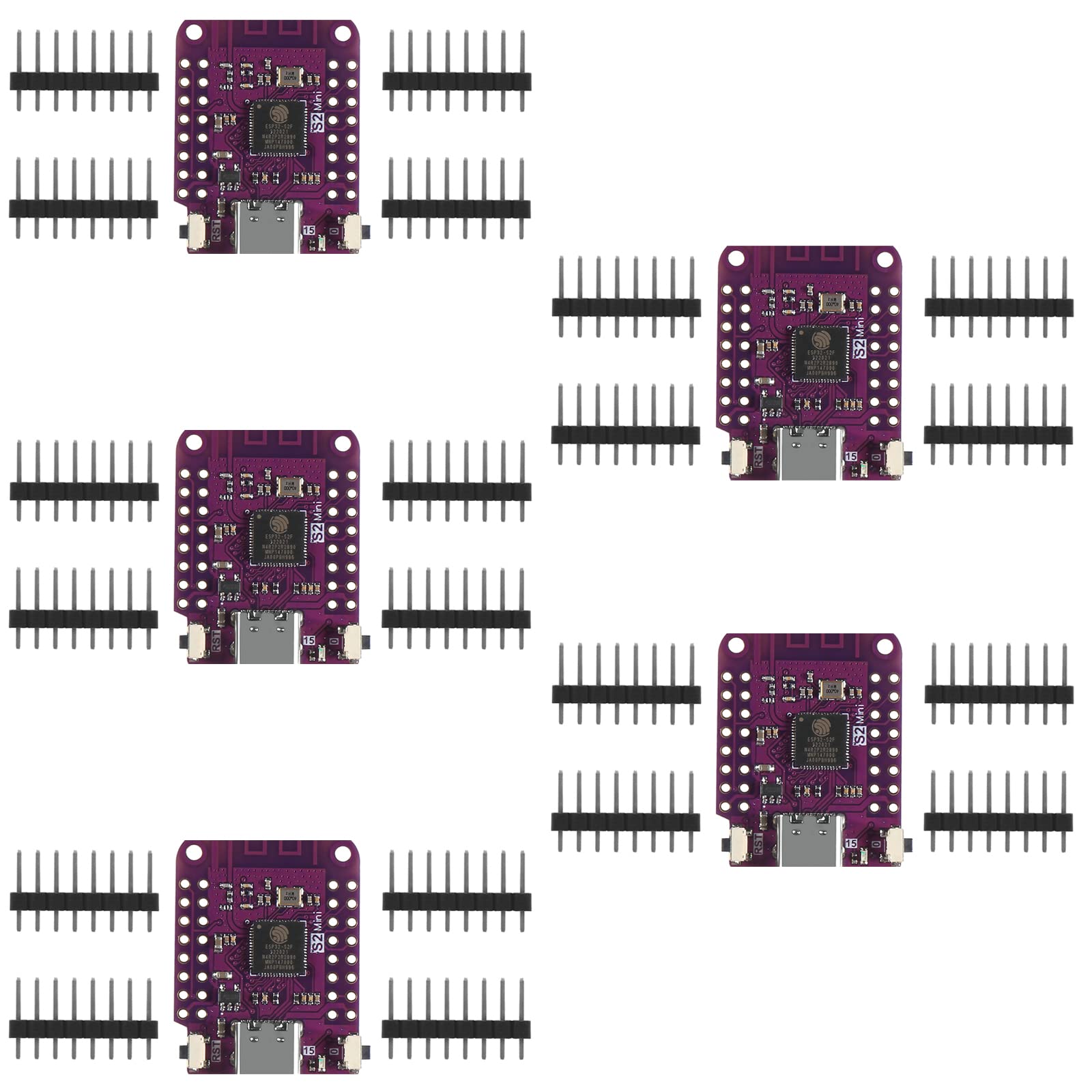Dweii 5Pcs Esp32 S2 Mini S2 Mini V1.0.0 Wifi Board Based Esp32 S2Fn4R2 Esp32 S2 4Mb Flash Type C Connection Compatible With Micr