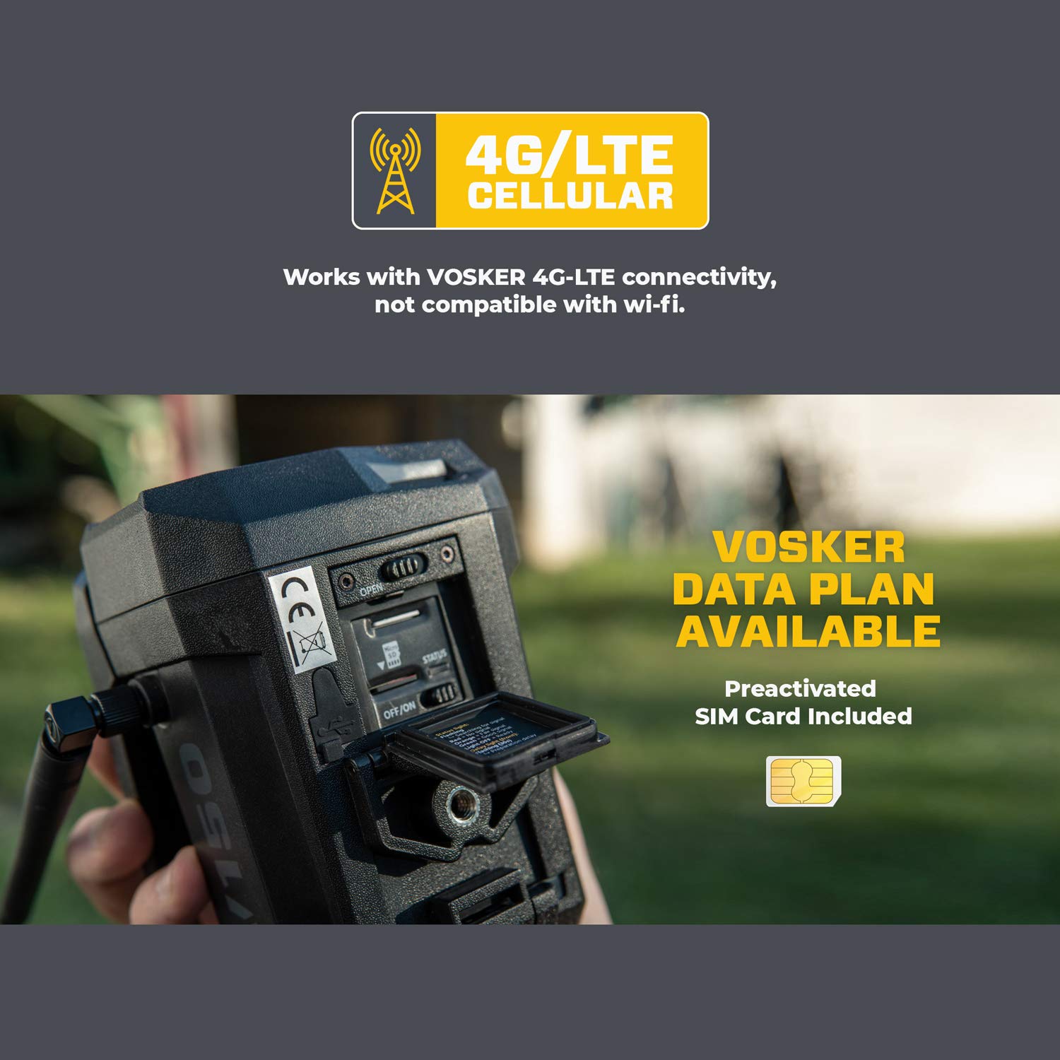 Vosker V150 Solar Powered Lte Cellular Home Security Outdoor Camera | Motion Activated Sensor Nightvision Wireless Camera | Rece