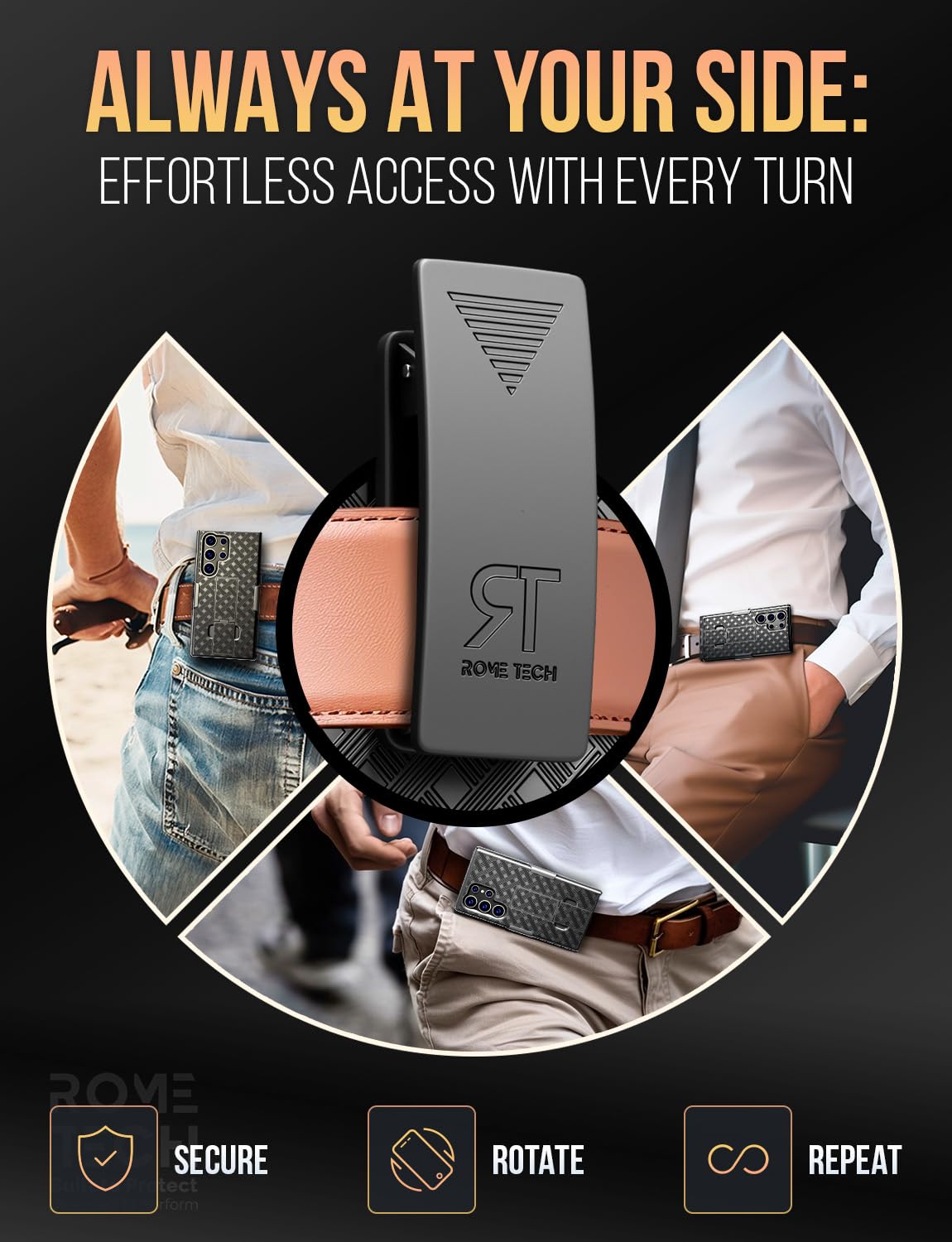 For Samsung Galaxy S23 Ultra Case With Belt Clip Holster, Kickstand Slim Cover Phone Case For Galaxy S23 Ultra   Black