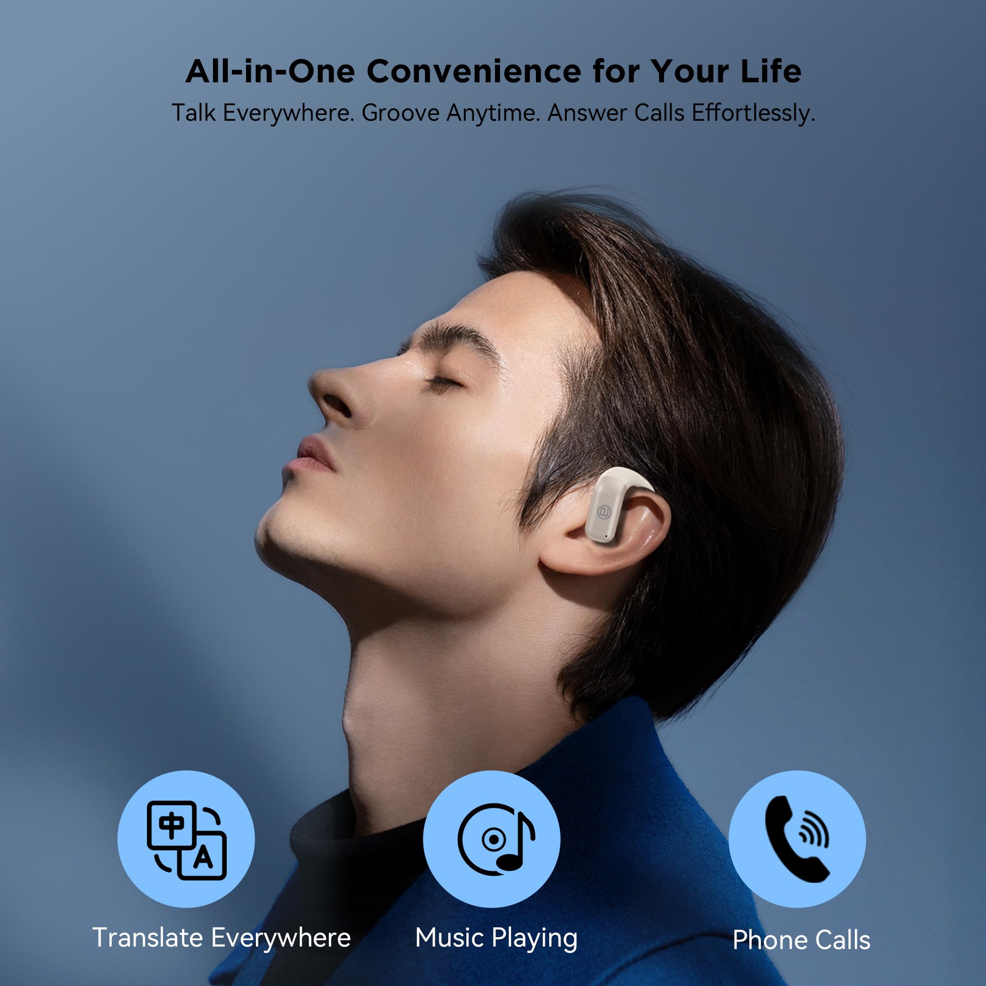 Ai Language Translation Earbuds Real Time, 3-In-1 Ai Translator Earbuds,5.4 Bluetooth Headphones,40 Languages Translation With A