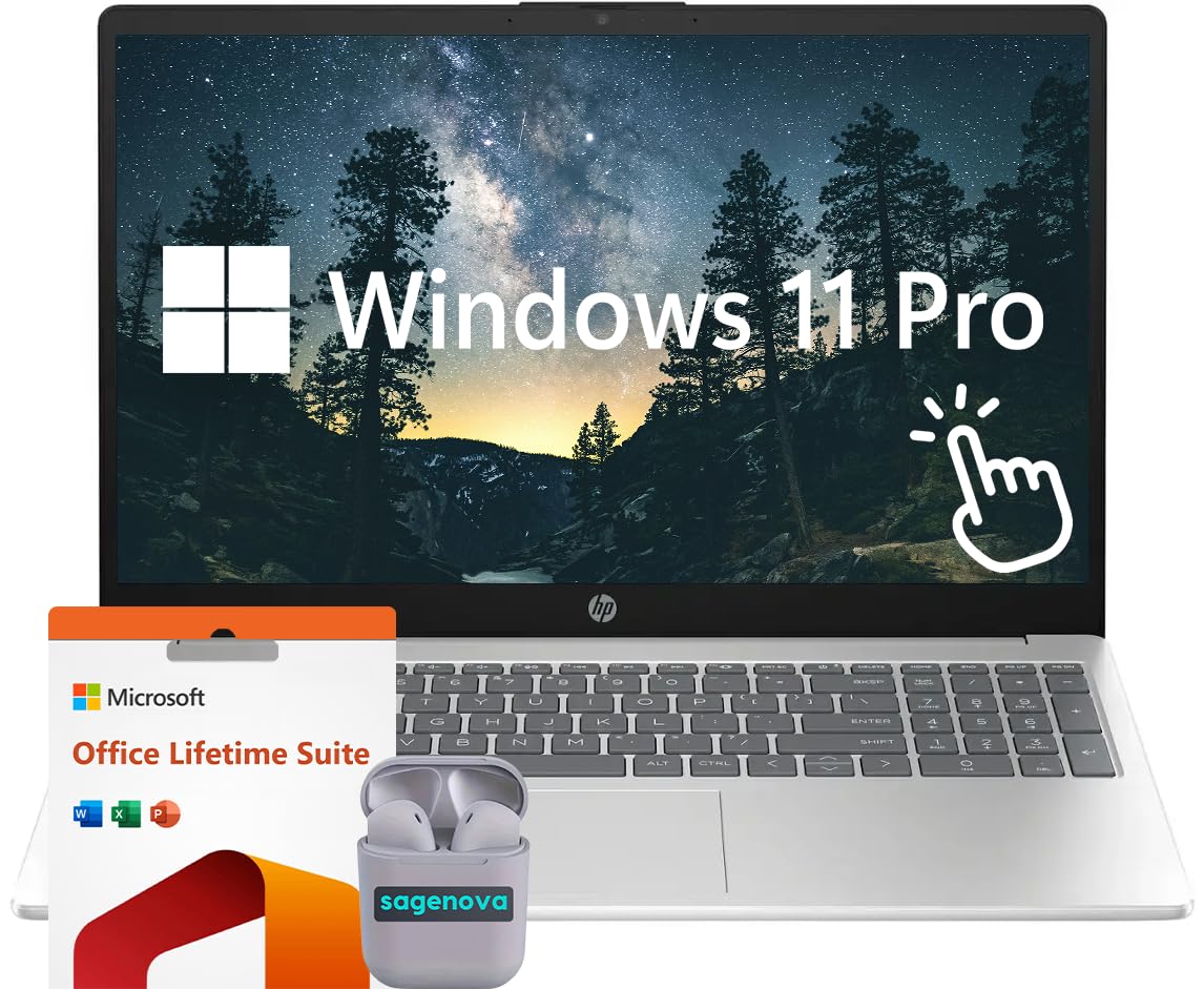 Hp Laptop Computer, 15.6'' Touchscreen Hd Led Display, Intel Core I5-1235U Processor, Windows 11 Pro Laptop 16Gb Ram 512Gb Ssd, 