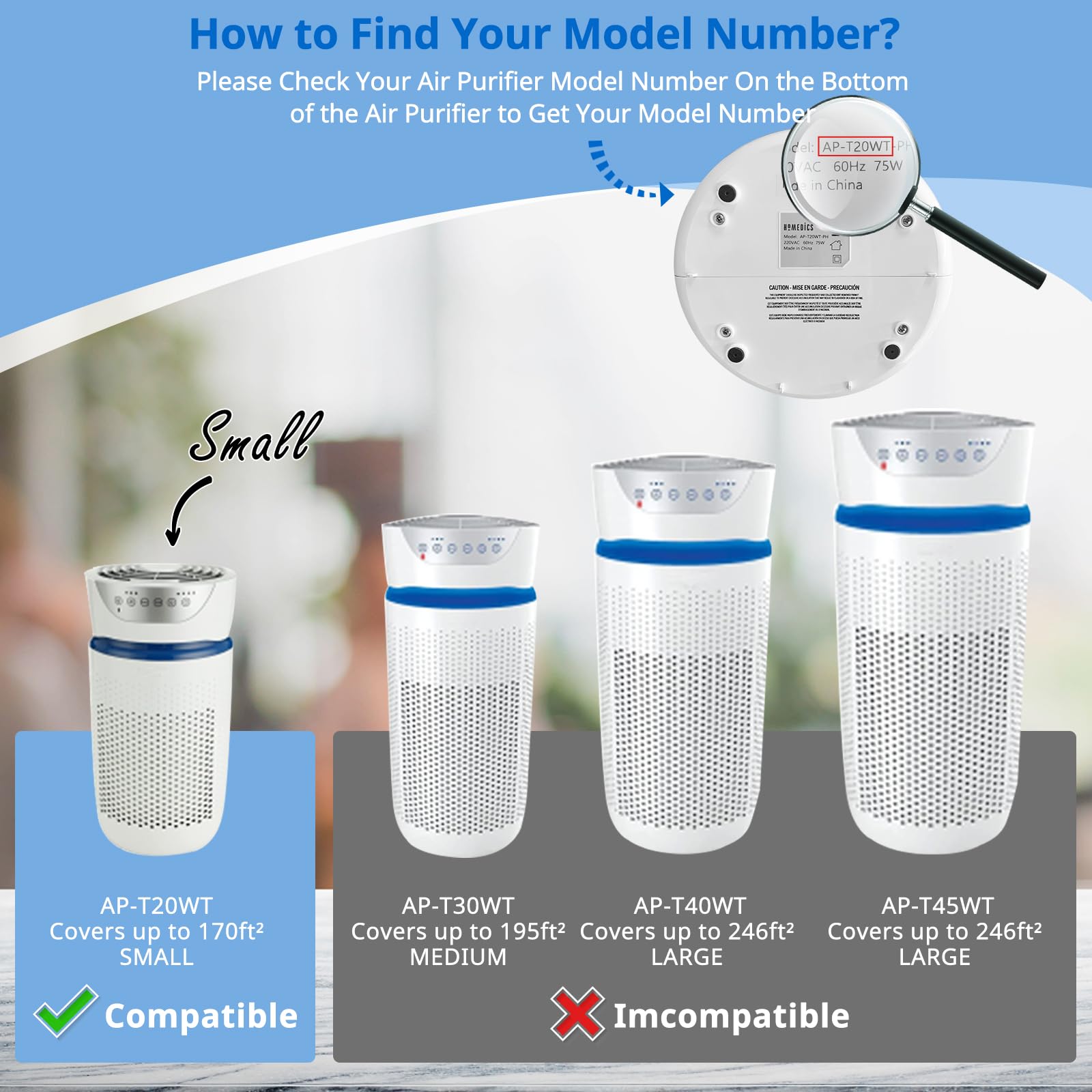 Ap T20 Replacement Filter Compatible With Homedics Ap T20 Air Purifier Filter, 3 In 1 Total Clean Tower Higher Grade True Hepa T