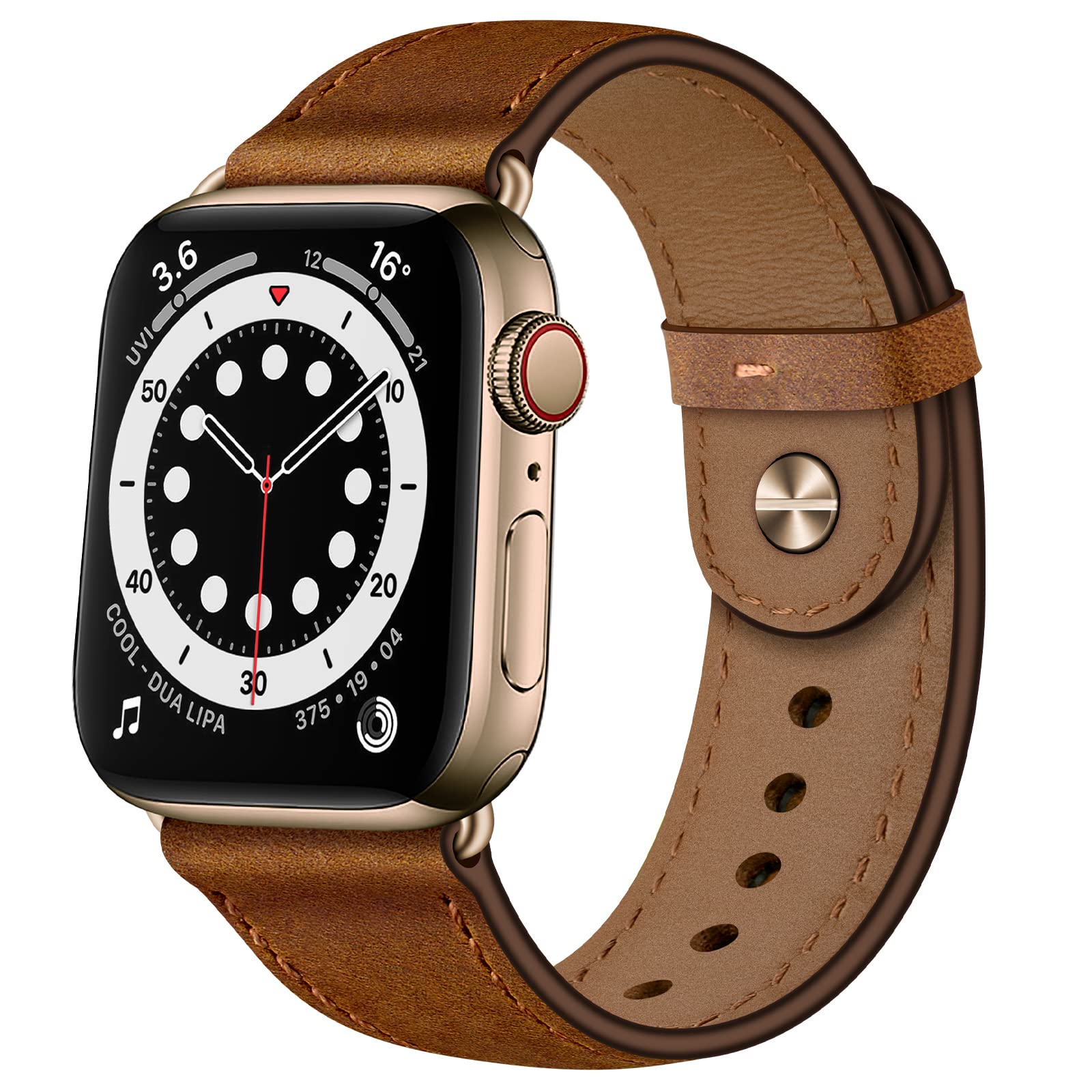 Ouheng Compatible With Apple Watch Band 49Mm/46Mm/45Mm/44Mm/42Mm, Genuine Leather Band Strap For Iwatch Ultra 2/1 Se Series 10 9