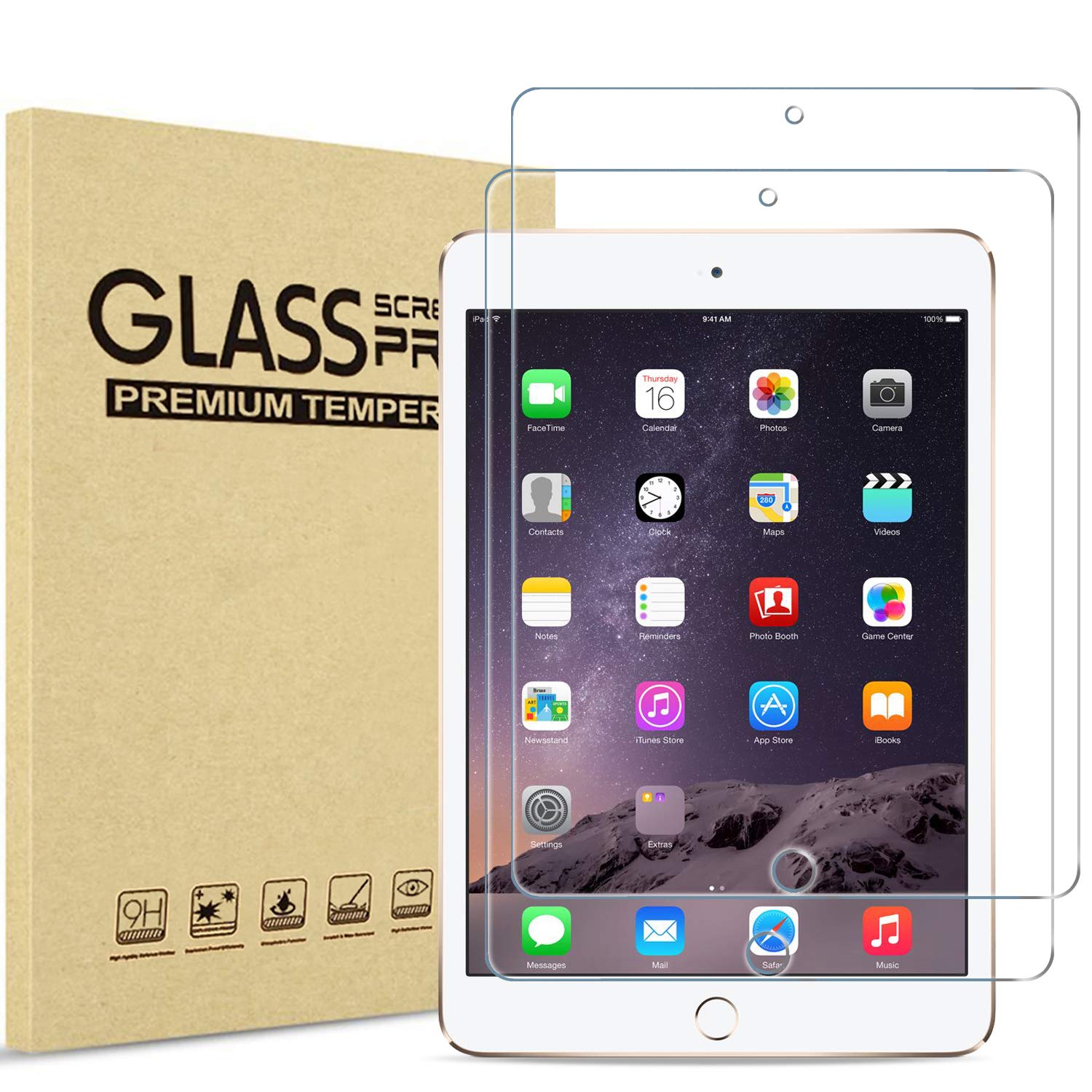 Procase 2 Pack For 7.9    Ipad Mini 1 2 3 Screen Protectors, Tempered Glass Film Guard For Ipad Mini 1St, Mini 2Nd, Mini 3Rd Gen