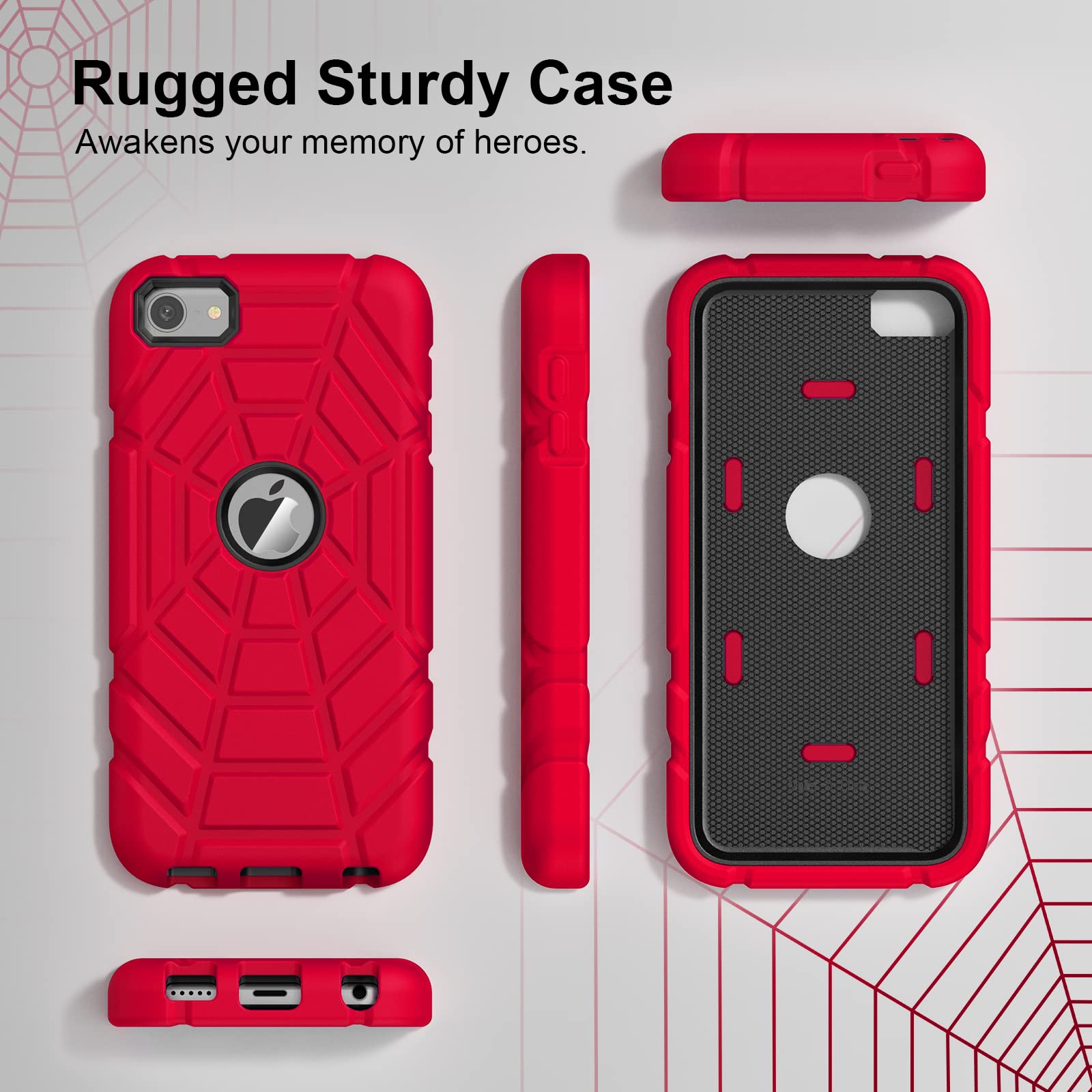 Grifobes For Ipod Touch 7Th Generation Case, Ipod Touch 6Th / 5Th Generation Case, 3 In 1 Heavy Duty Shockproof Rugged Protectiv