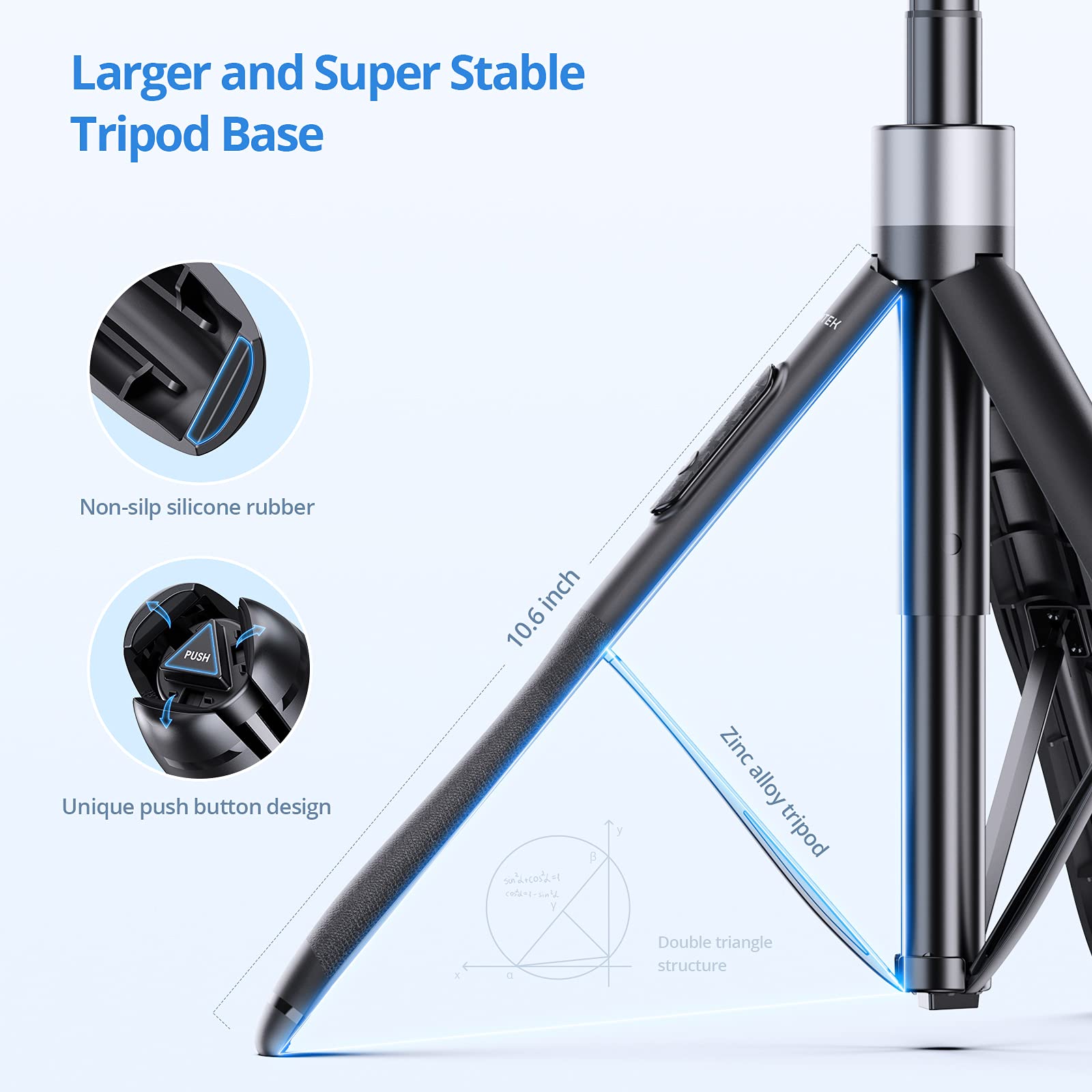 Atumtek 60 Selfie Stick Tripod, All In One Extendable Phone Tripod Stand With Bluetooth Remote 360 Rotation For Iphone And Andro