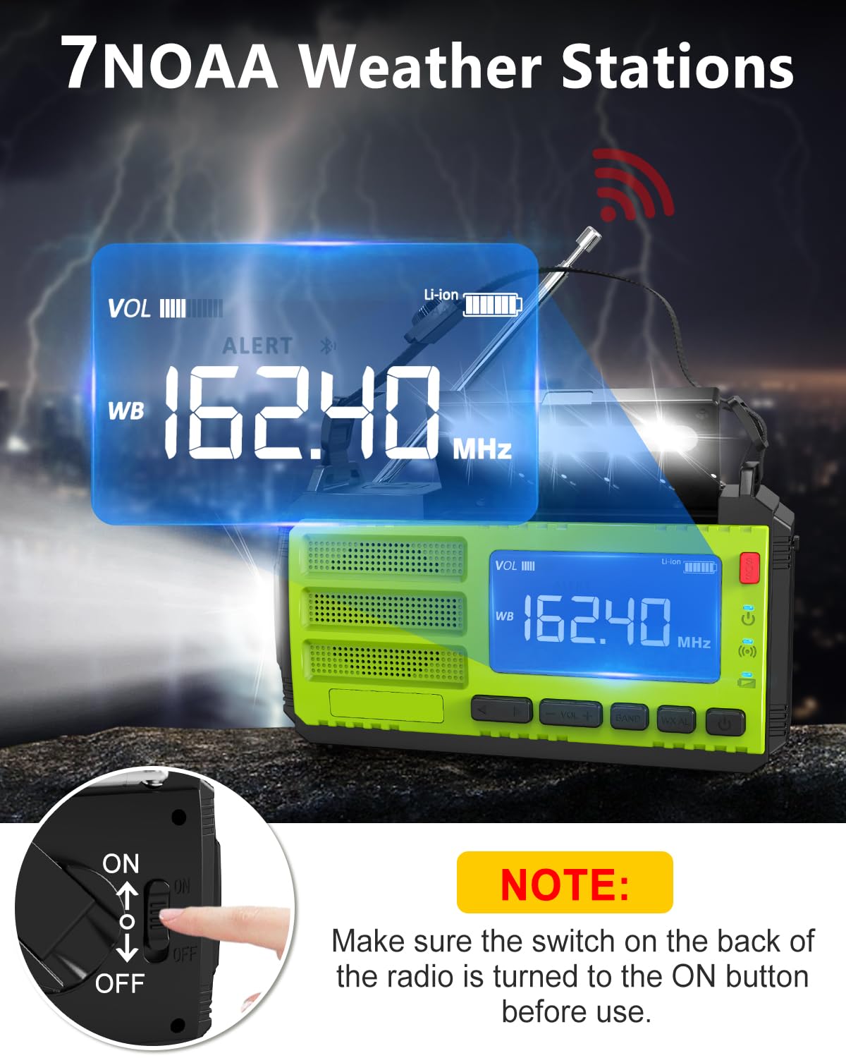 10000Mah Hand Crank Emergency Radio, Am Fm Noaa Weather Alert Radio, Portable Solar Radio, 3 Charging Methods, 3 Mode Flashlight