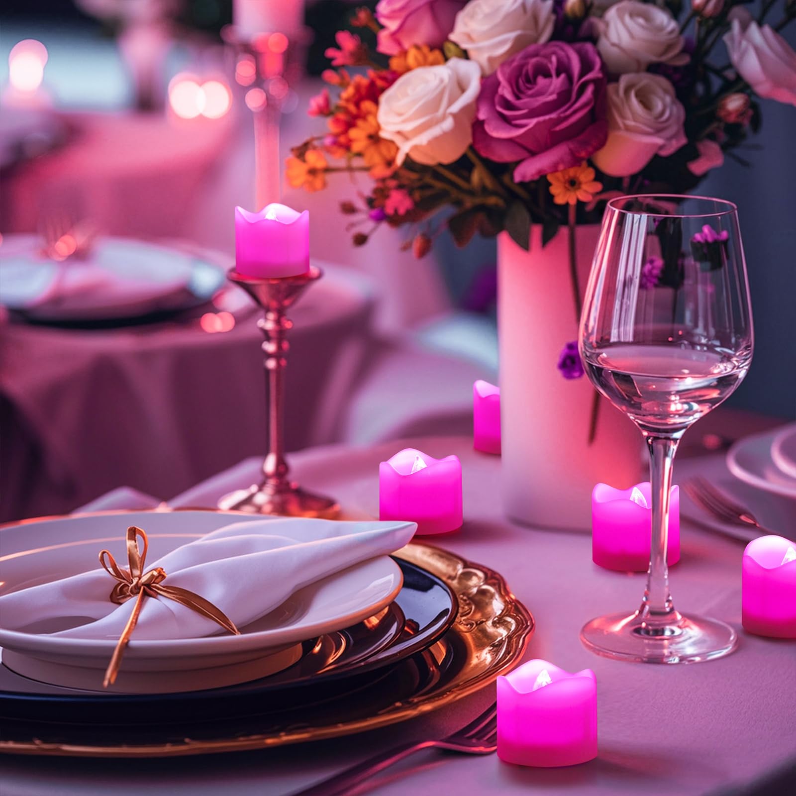 Topstone Remote Control Flameless Led Votive Candles With Timer, Cr2450 Battery Powered, Electric Tea Lights For Seasonal And Fe