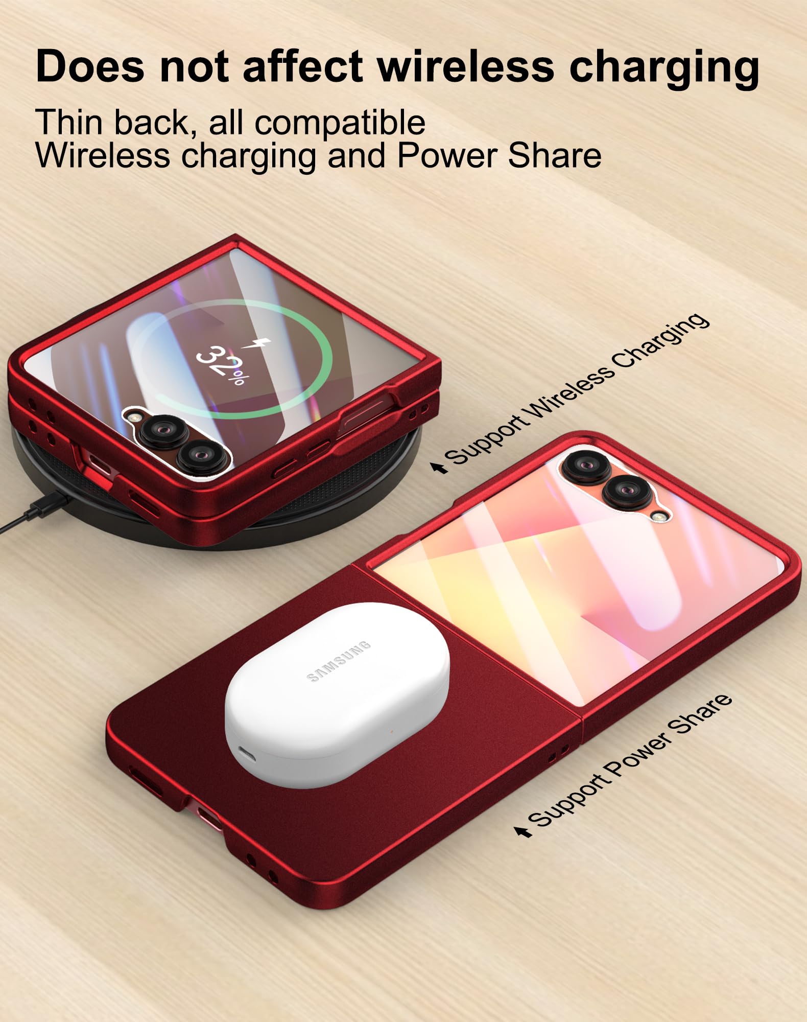 Foluu Slim Fit Case For Samsung Galaxy Z Flip 7, With Front Built-In Screen Protector, Ultra Thin Matte Pc Protective Cover For