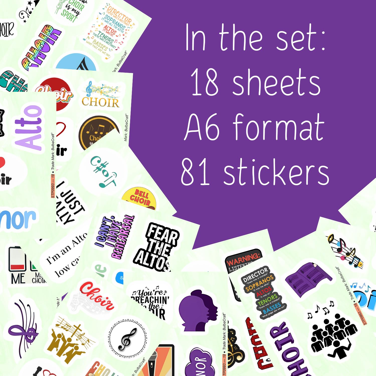 Choir Stickers For Water Bottle And Laptop   Choir Party Favors & Decorations, Waterproof Vinyl Decals, Singing And Music Sticke