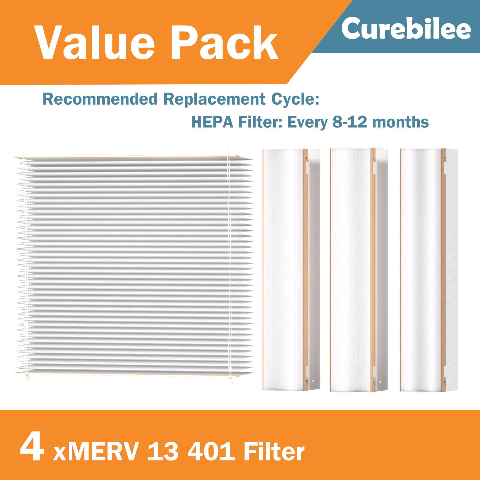 2400 Replacement Filter 401 Merv 13 Compatible With Aprilaire 2400, Space Gard 2400 Whole House Air Cleaner Purifiers   16X25X6