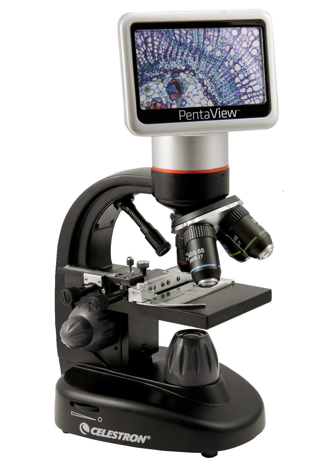 Celestron   Pentaview Lcd Digital Microscope  Biological Microscope With A Built In 5Mp Digital Camera   Adjustable Mechanical S