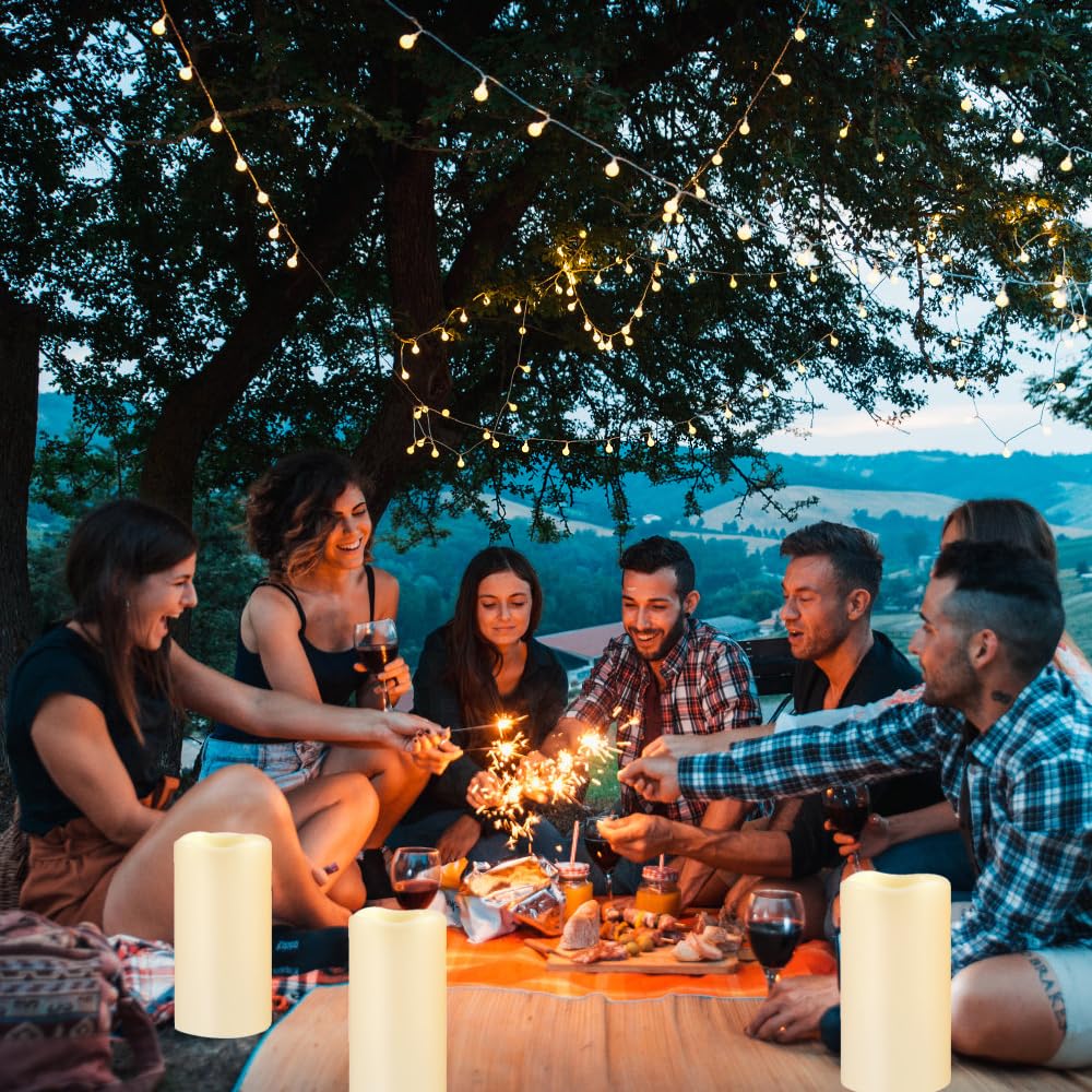 Waterproof Flameless Remote Control Candles 12Pack(D3''*H5.5'') Battery Operated Flickering Led Pillar Candle