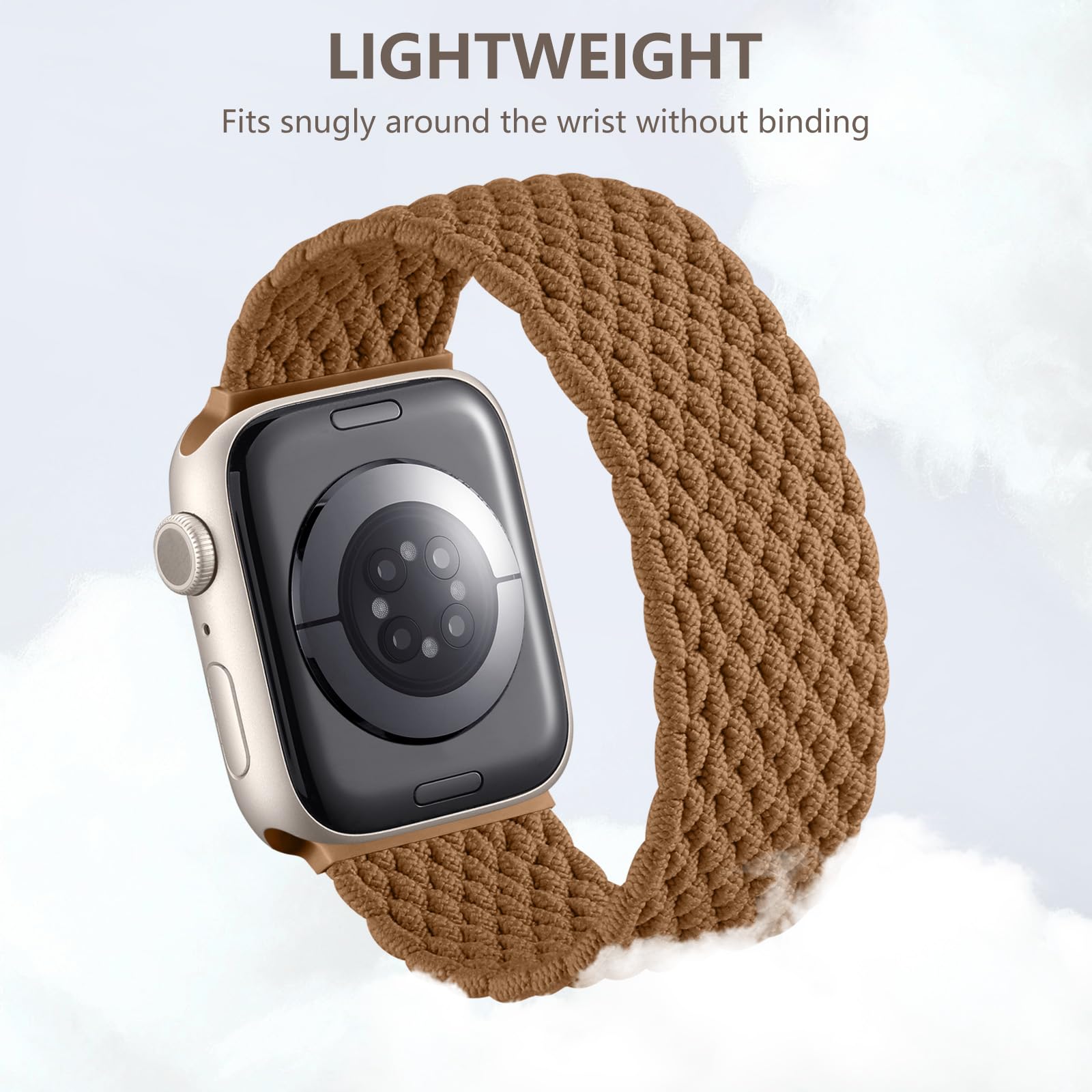 Zedoli Braided Solo Loop Compatible With Apple Watch Series 9 Band 40Mm 38Mm 41Mm Women, Adjustable Stretchy Nylon Solace Bands